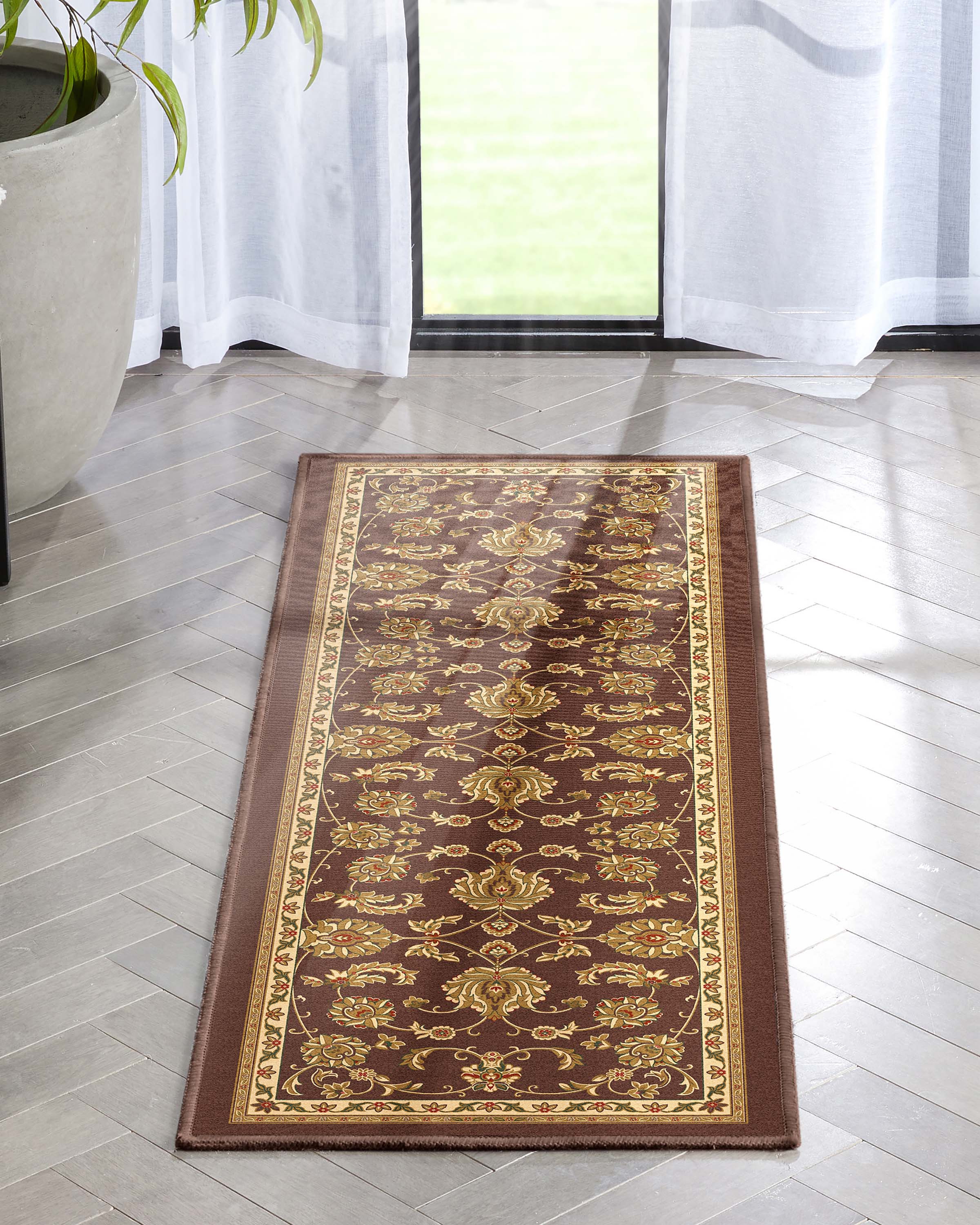 Tabriz Traditioneller orientalischer Flachgewebe-Teppich mit Baumwollr&uuml;cken