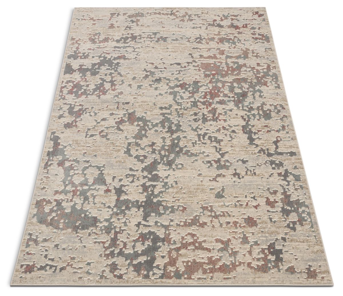 Beigefarbener Vintage-Global-Abstrakter Teppich Bowen