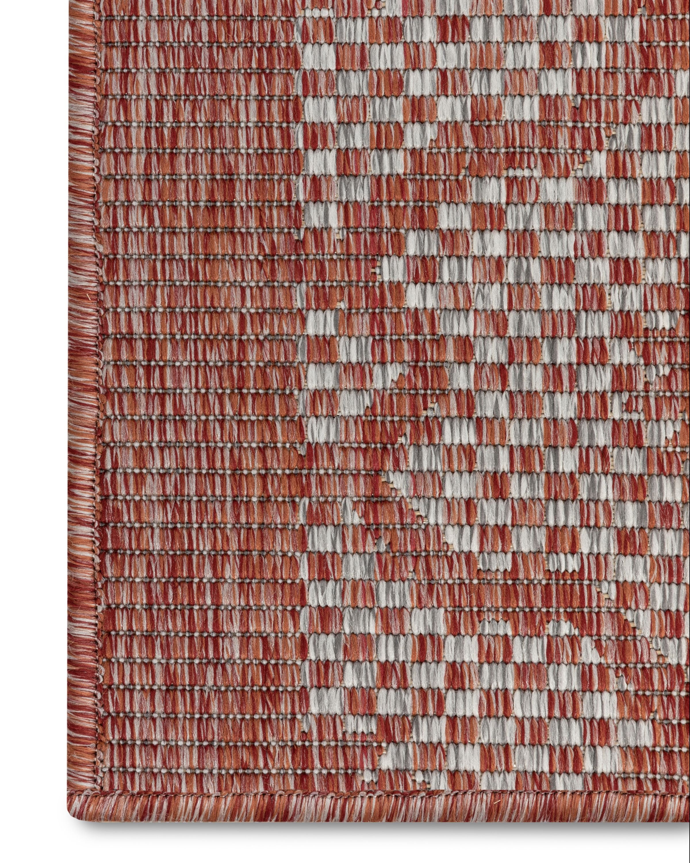 Sol Custom Size Indoor/Outdoor Runner Lattice Trellis Coral 31 Zoll Breite x W&auml;hlen Sie Ihre L&auml;nge. Flachgewebter L&auml;uferteppich f&uuml;r den Flur