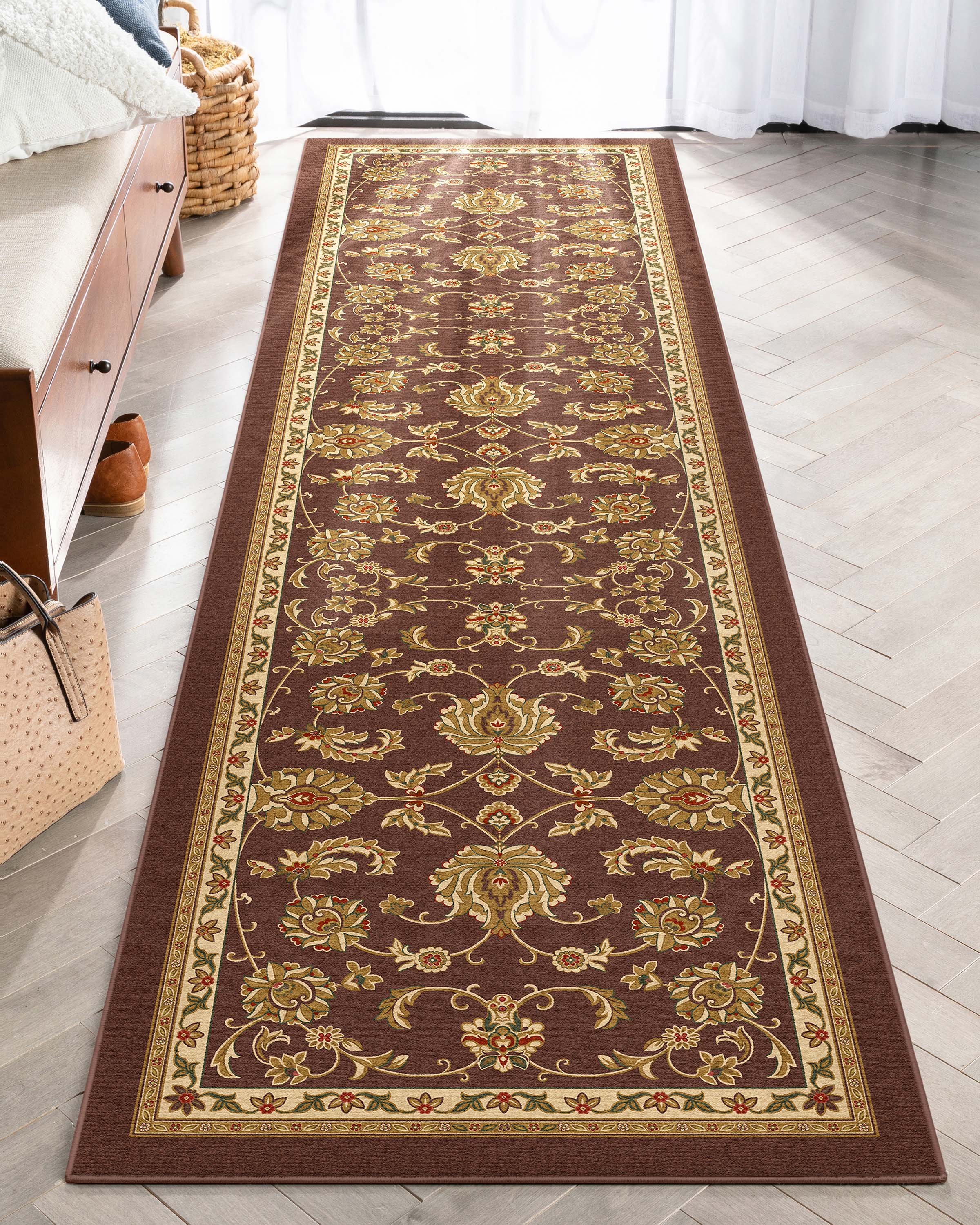 Tabriz Traditioneller orientalischer Flachgewebe-Teppich mit Baumwollr&uuml;cken