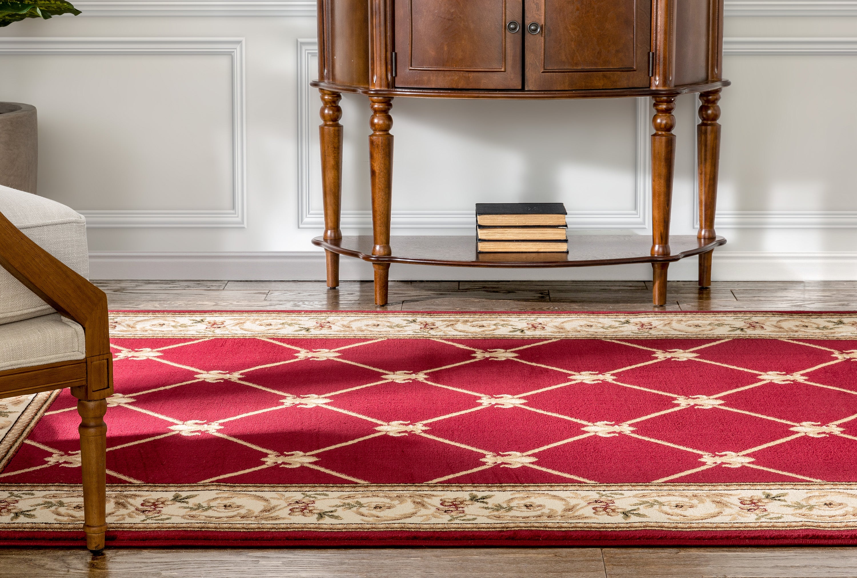 Fleur De Lis Roter formeller Teppich