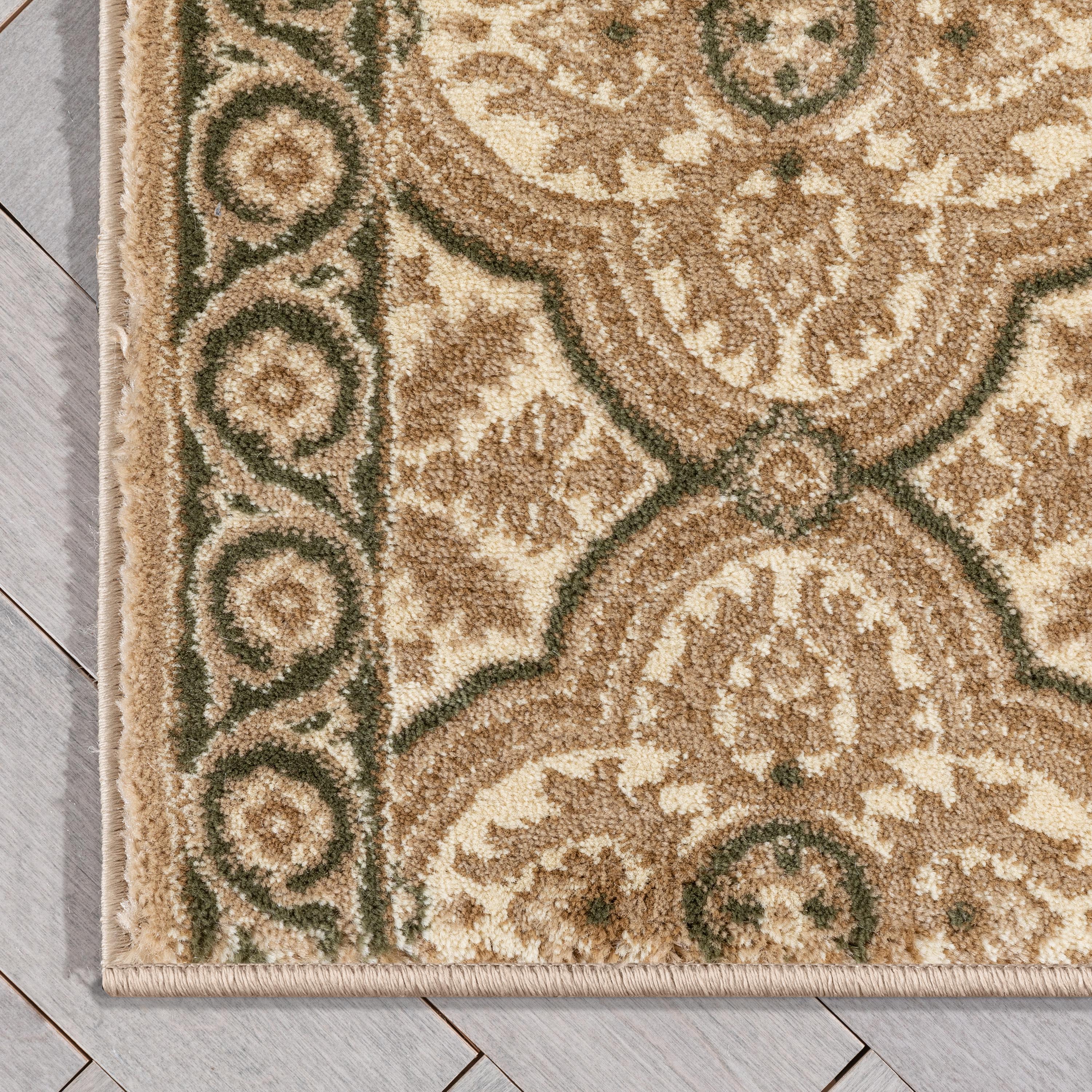 Ma&szlig;geschneiderte Gr&ouml;&szlig;e des L&auml;ufers &bdquo;Silas&ldquo;, orientalisch, persisch, traditionell, Beige. W&auml;hlen Sie Ihre Breite x Ihre L&auml;nge. Flurl&auml;ufer-Teppich