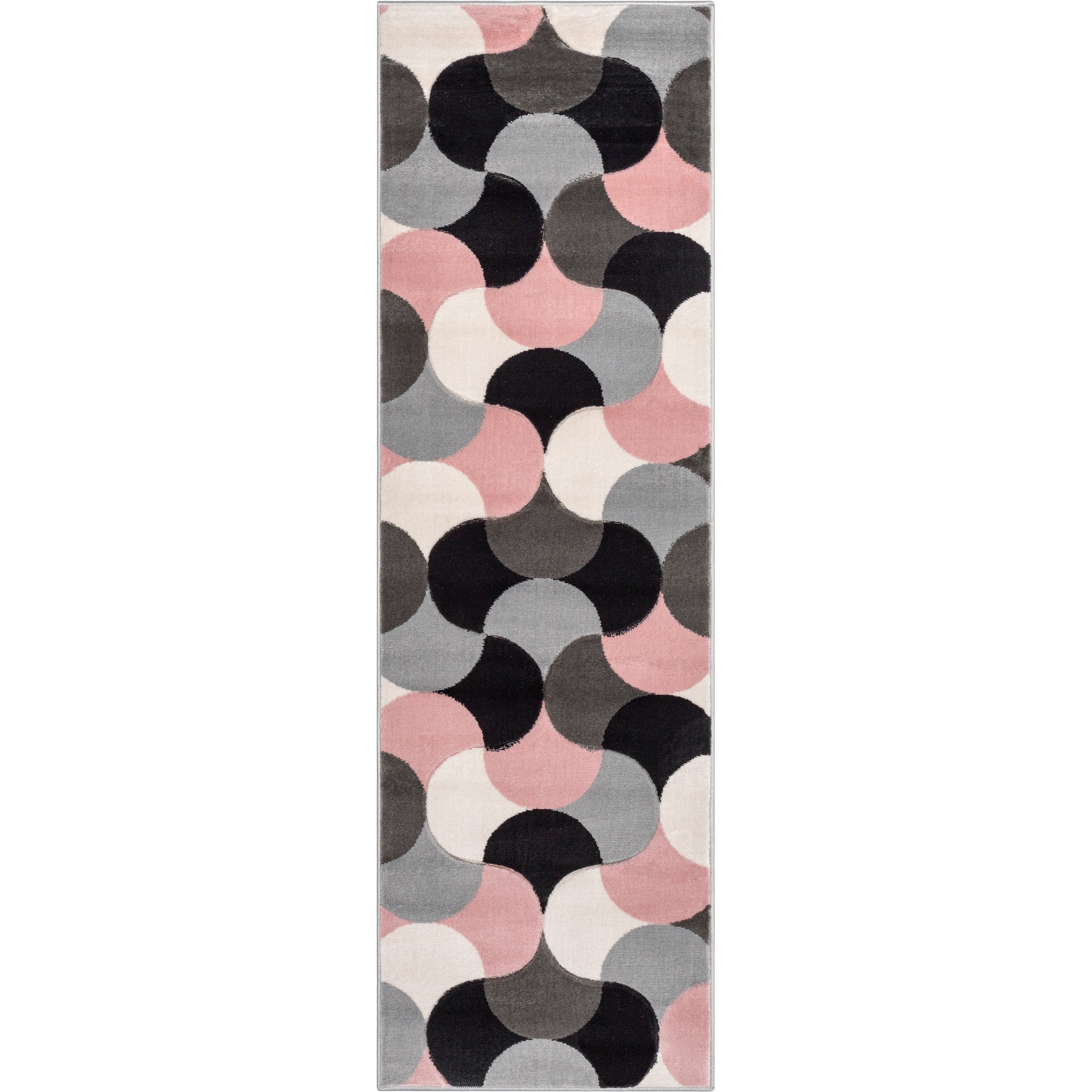 Helena Blush Pink Mid-Century Modern Abstrakter geometrischer 3D-Strukturteppich