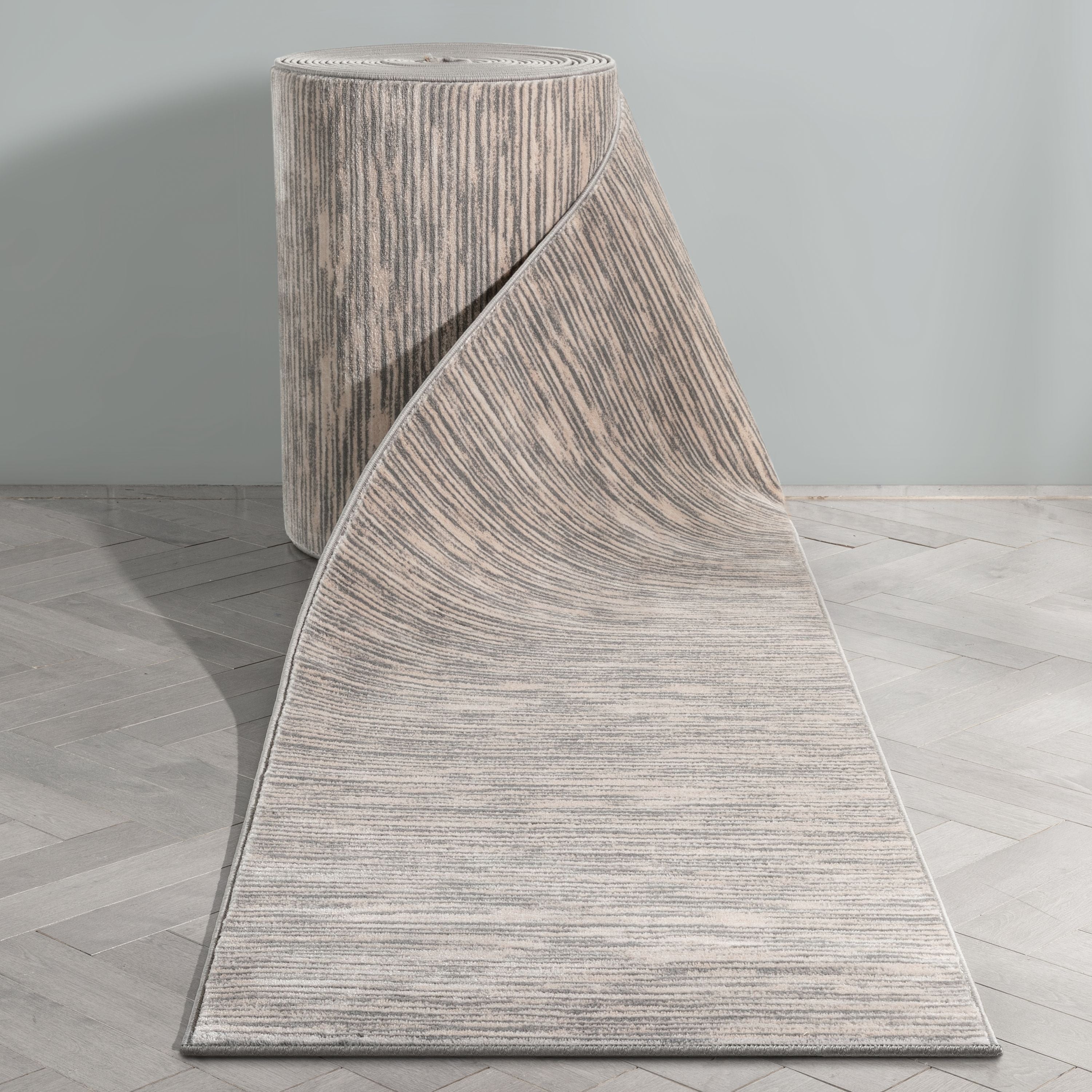 Benutzerdefinierte Gr&ouml;&szlig;e L&auml;ufer Owen Striation Modern Elfenbein W&auml;hlen Sie Ihre Breite x W&auml;hlen Sie Ihre L&auml;nge Flurl&auml;ufer-Teppich