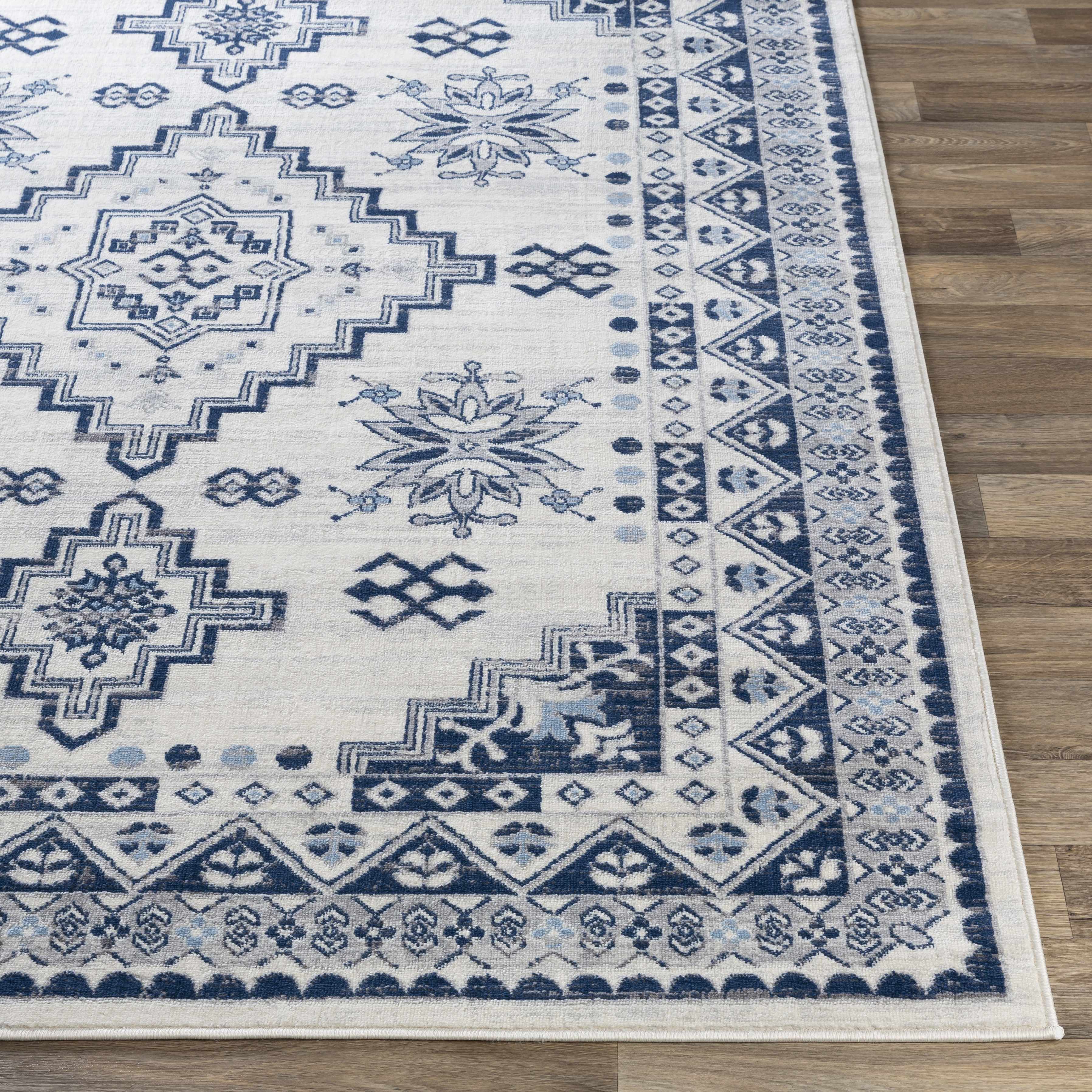 Ryton 9x12 Wei&szlig;/Blau Traditioneller Teppich &ndash; Ausverkauf