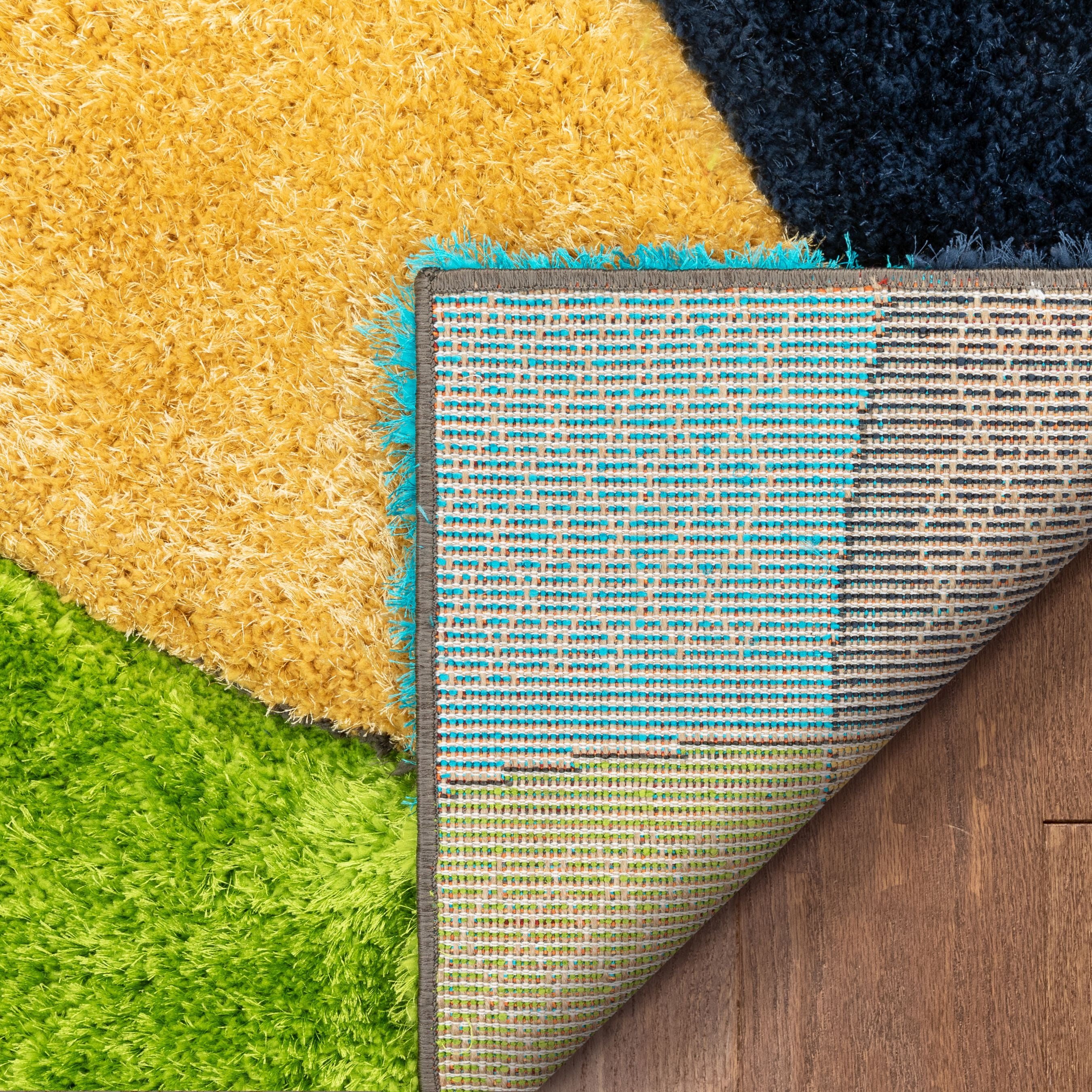 Newport Moderner geometrischer Shag-Teppich mit mehreren 3D-Strukturen, dicker und weicher Shag-Teppich