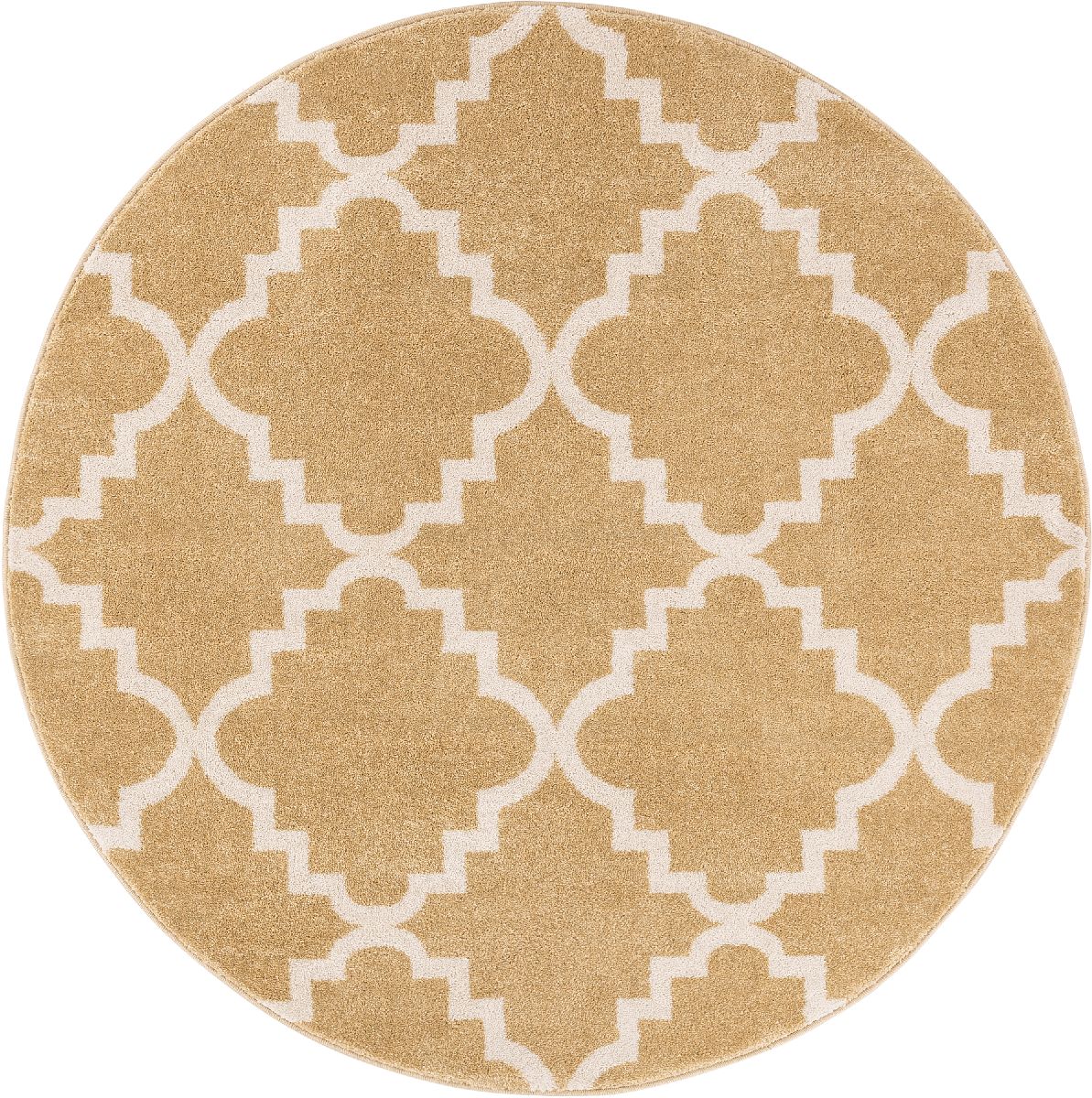 Lulu's Lattice Gold Moderner 5'3" runder Teppich