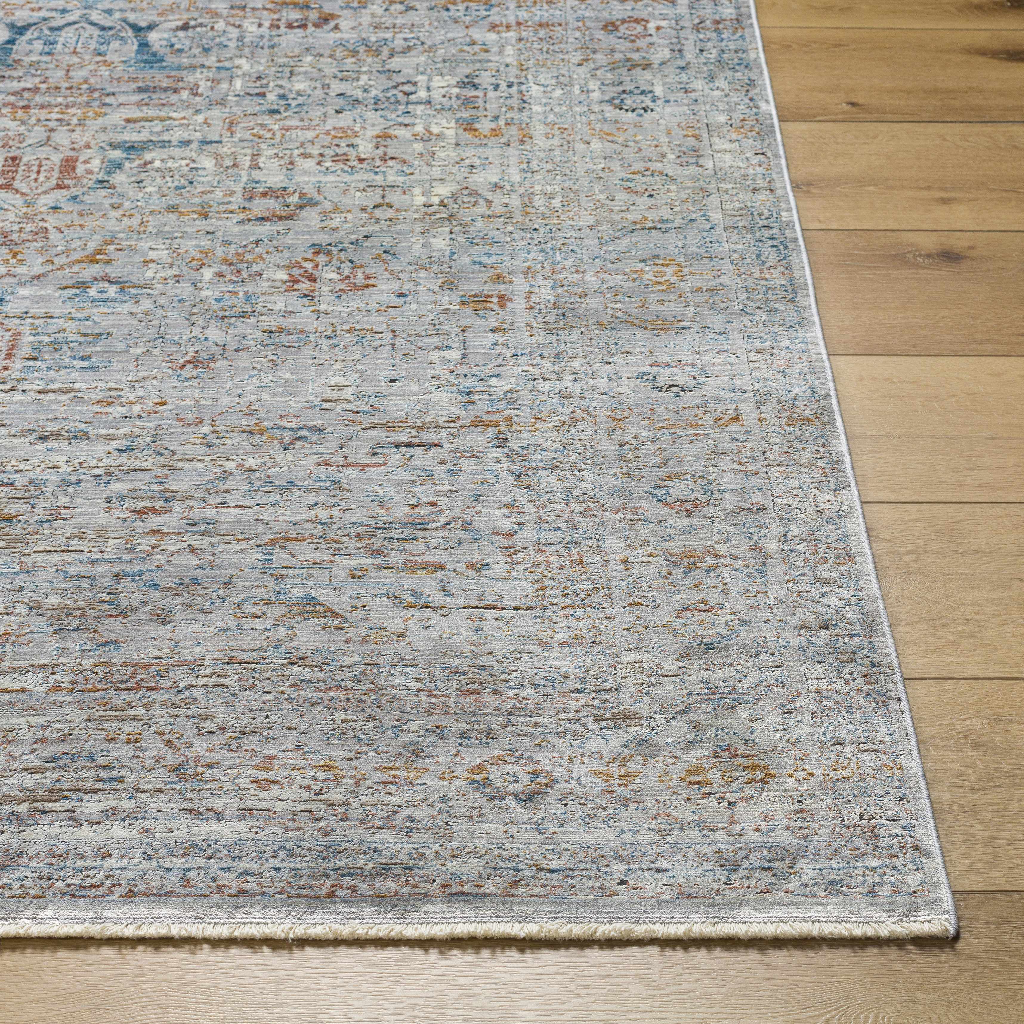 Jadey-Teppich in Blau und Olivgr&uuml;n