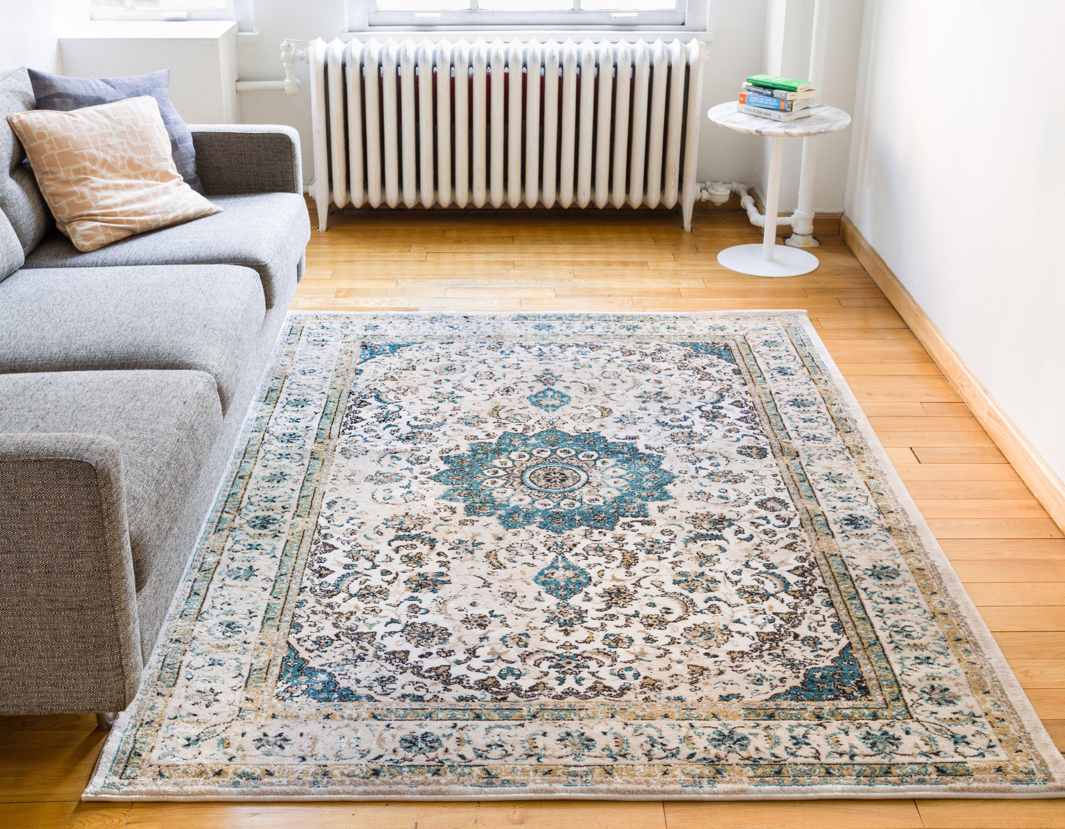 Mahal Beige Vintage-Medaillon-Teppich