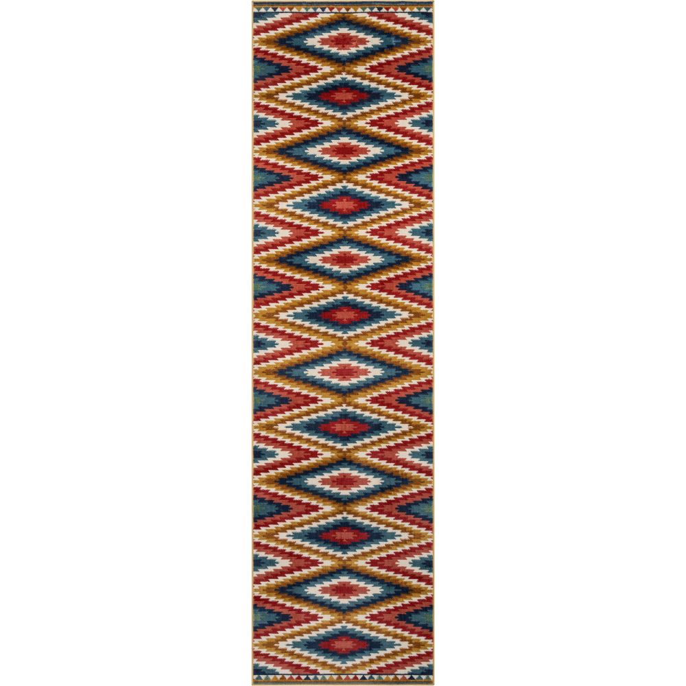 Mia Southwestern Tribal Azteken-Bohemian-Teppich in Blau