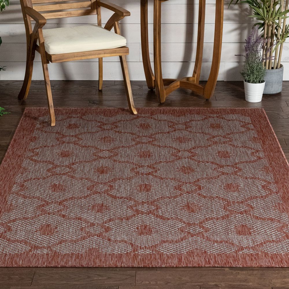 Sol Lattice Trellis Indoor Outdoor Korallen-Flachgewebe-Teppich