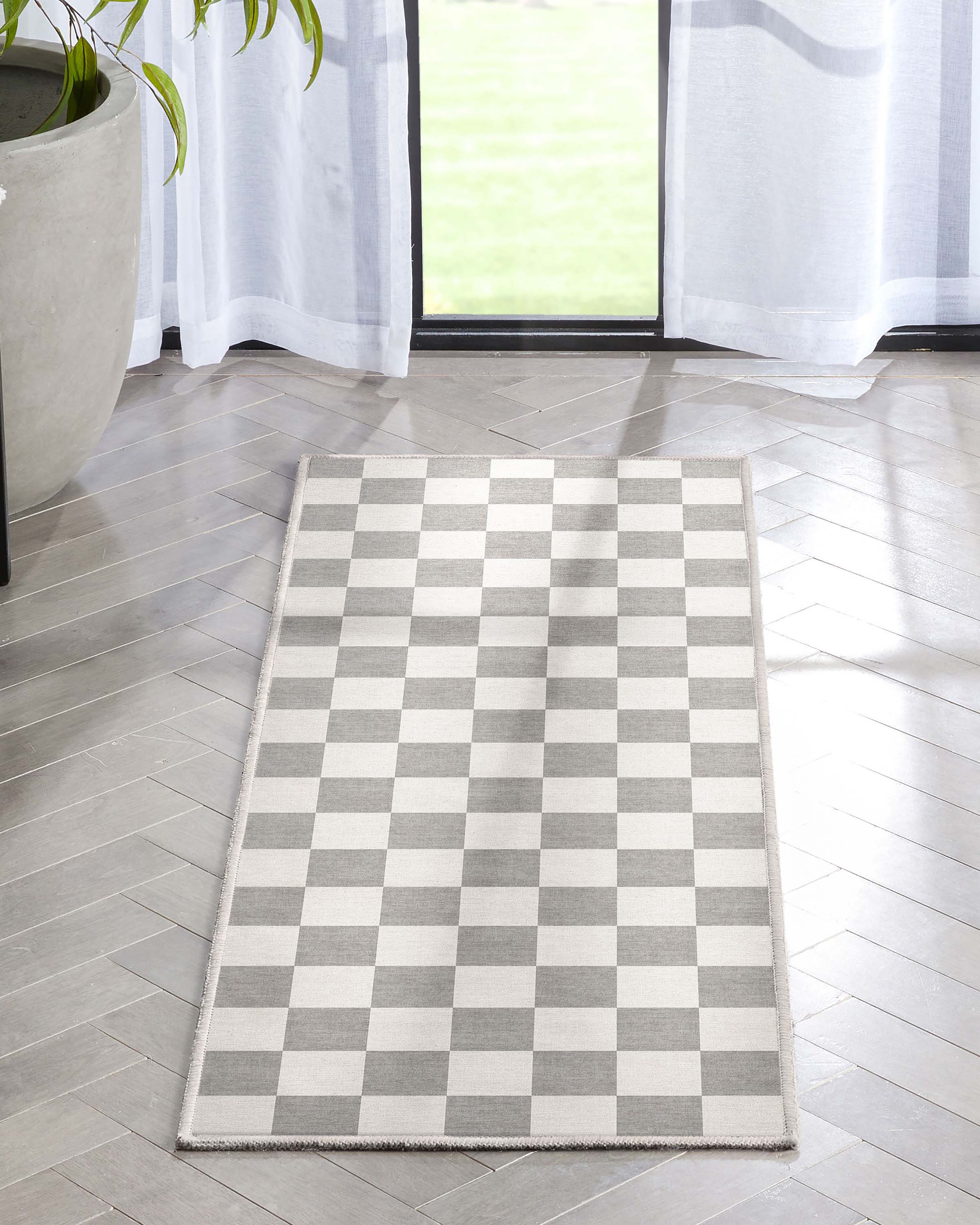 Quadratischer Flachgewebe-Teppich mit modernen geometrischen Boxen