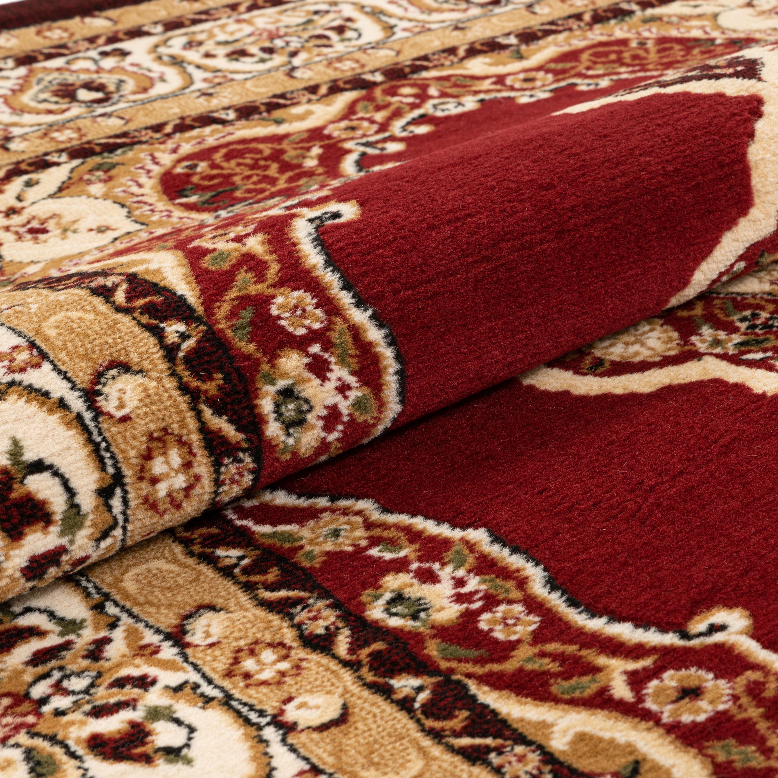 Isfahan-Medaillon-roter traditioneller Teppich