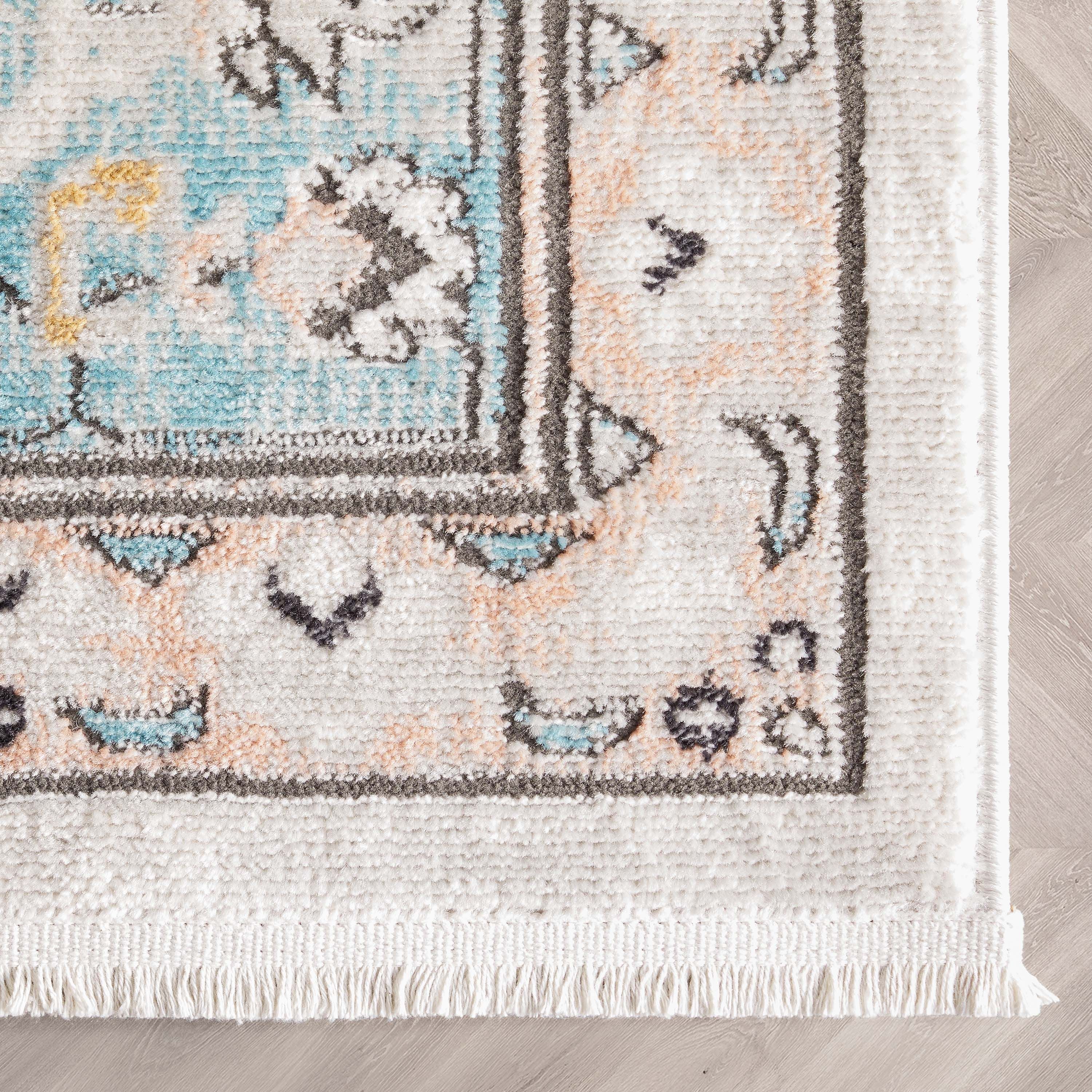 Jane Vintage b&ouml;hmischer aztekischer Tribal-Teppich in Blau