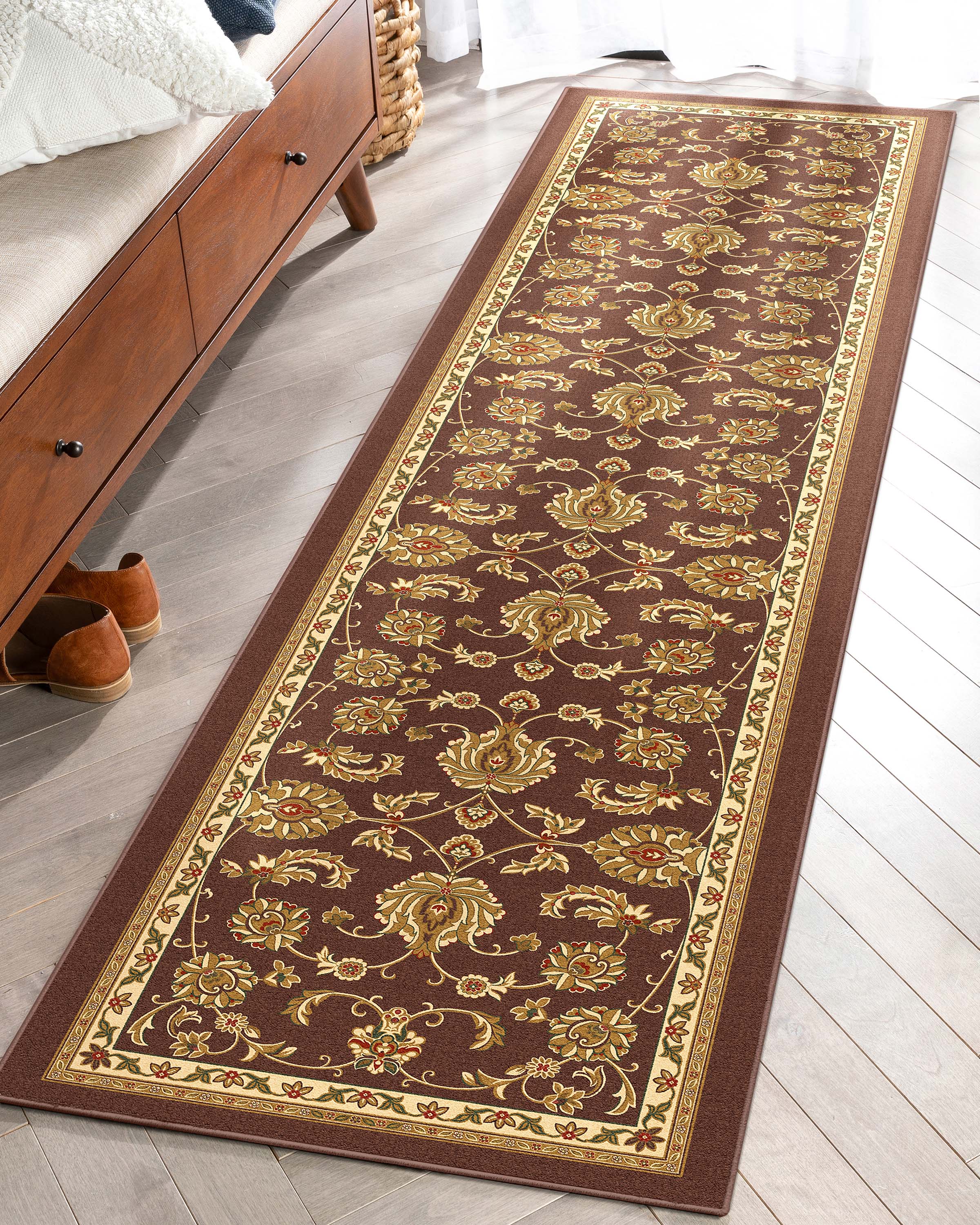 Tabriz Traditioneller orientalischer Flachgewebe-Teppich mit Baumwollr&uuml;cken