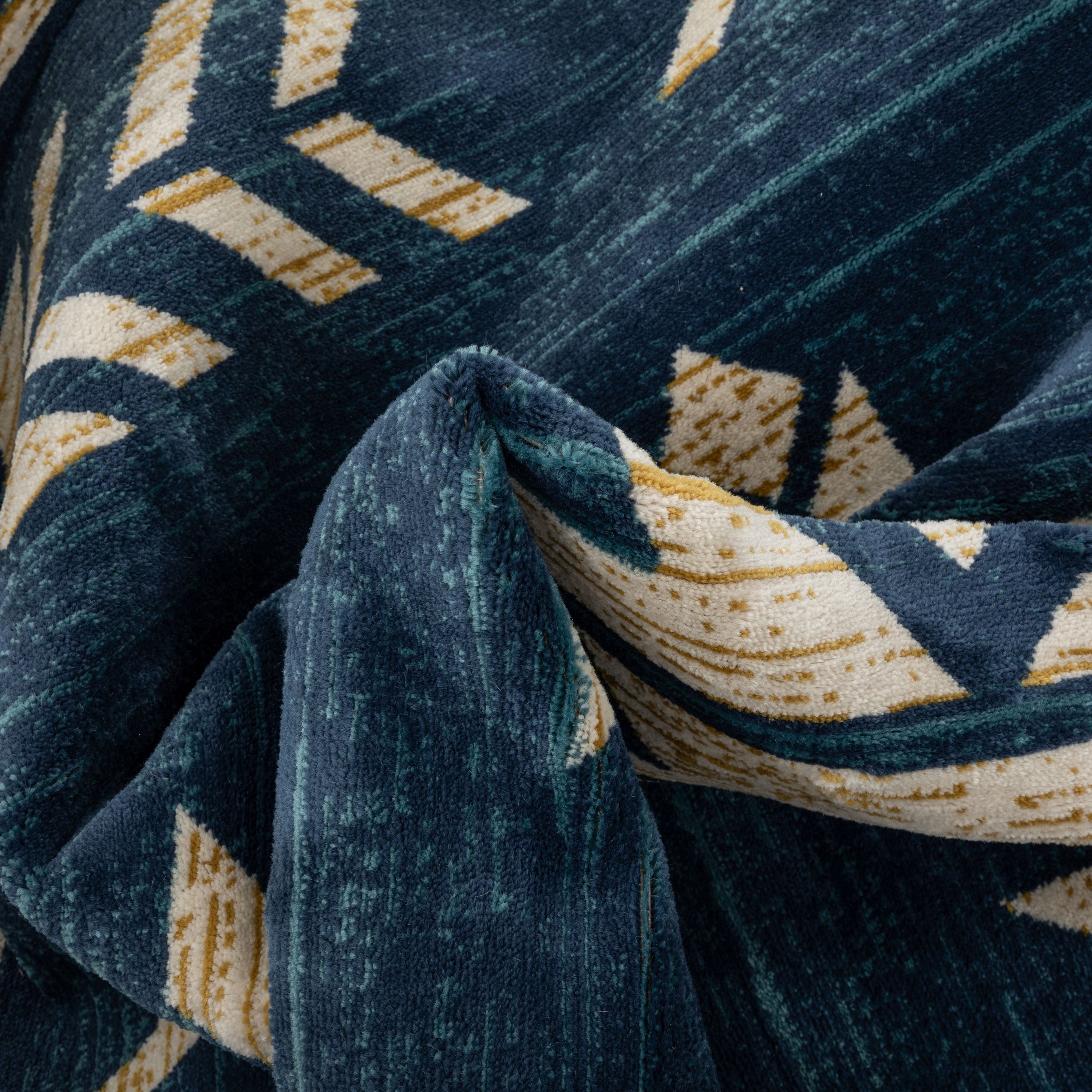 Canton Southwestern Tribal Bohemian Blauer Teppich