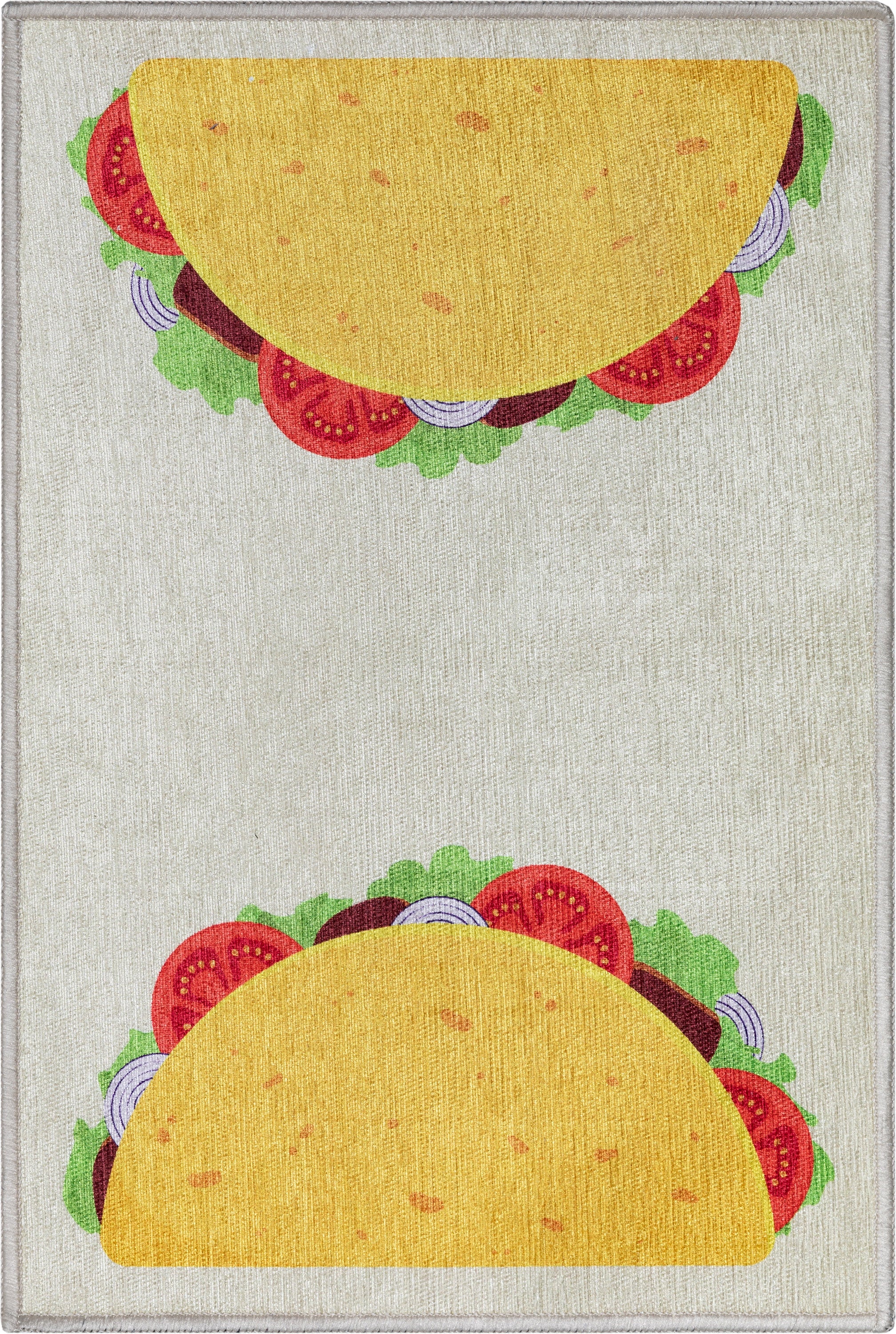 Double Taco Neuheit Flachgewebe-Teppich in Multi-Gelb