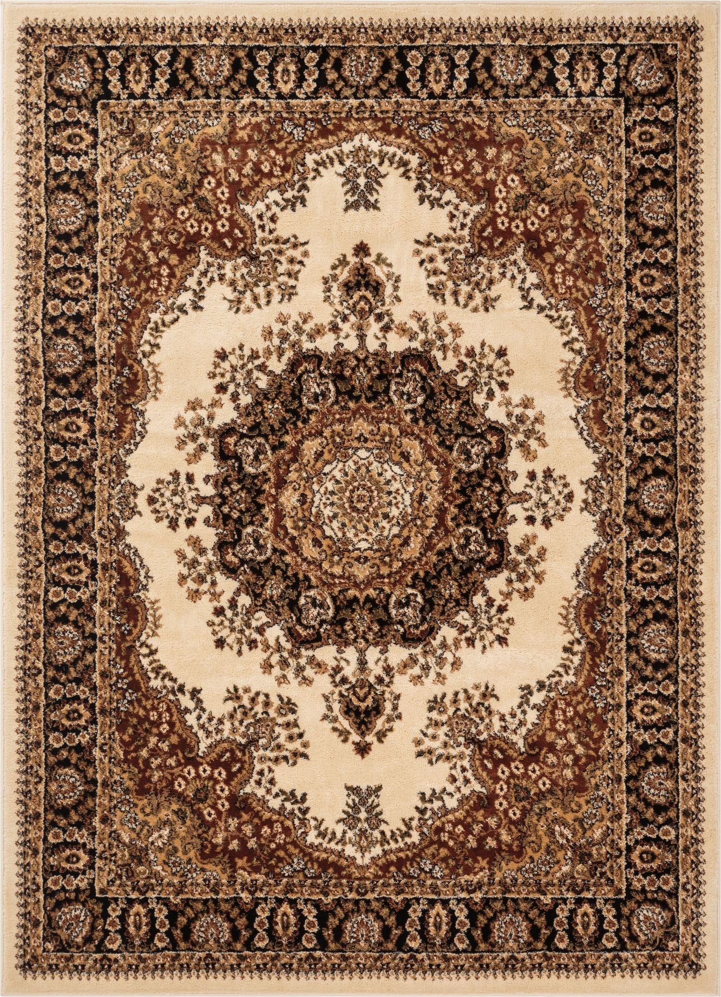 Traditioneller Mahal-Teppich aus Elfenbein