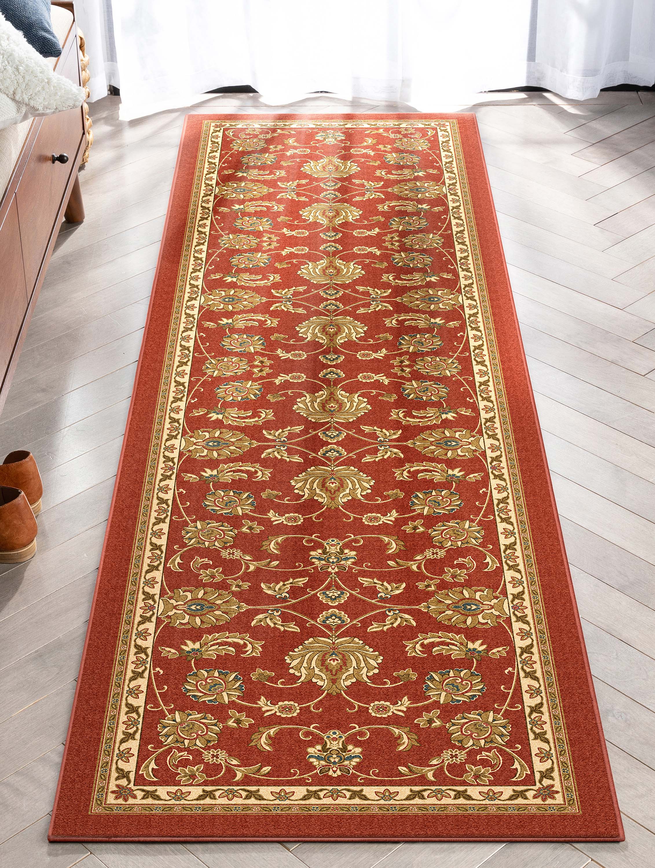 Tabriz Traditioneller orientalischer Flachgewebe-Teppich mit Baumwollr&uuml;cken