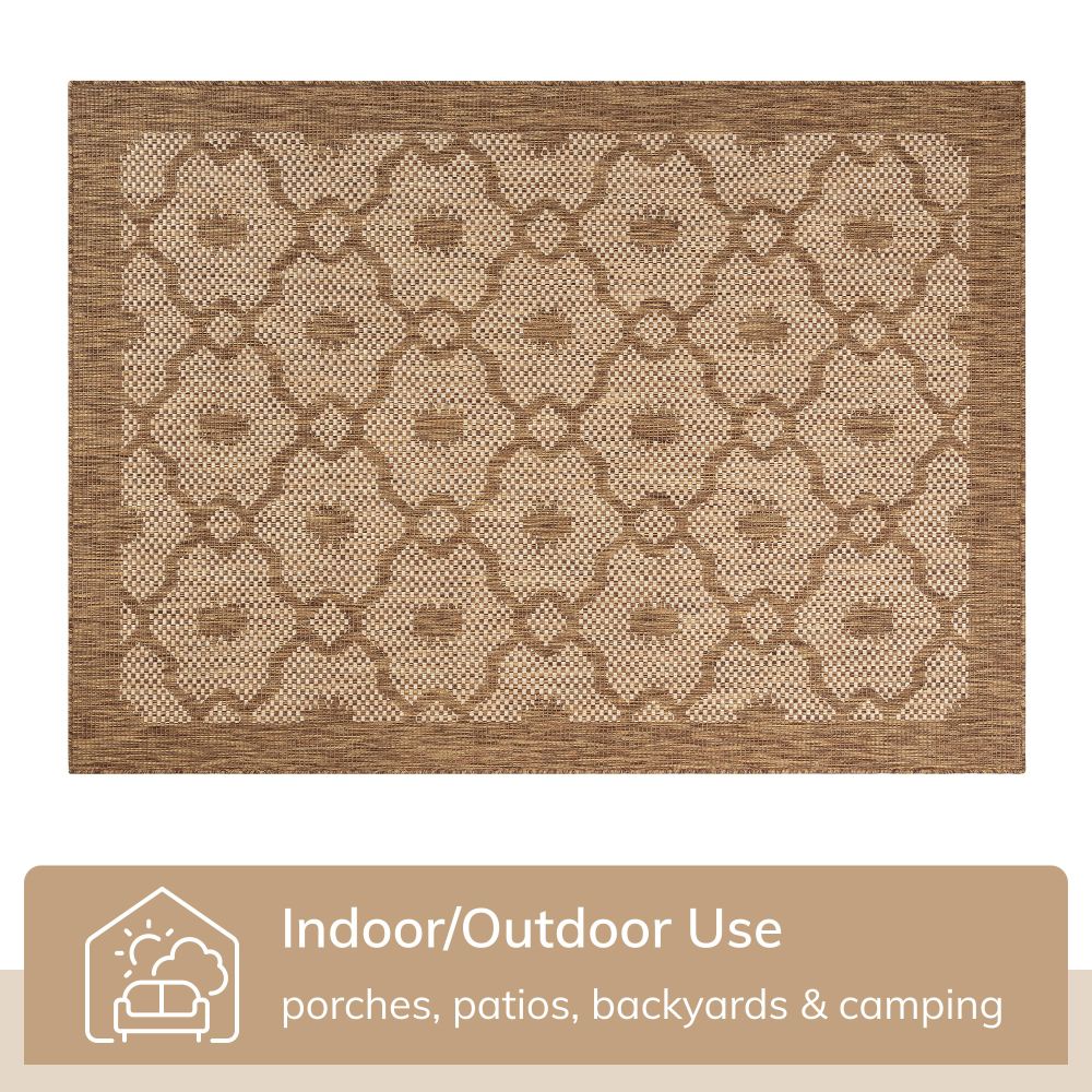 Sol Lattice Trellis Indoor Outdoor Brauner Flachgewebe-Teppich