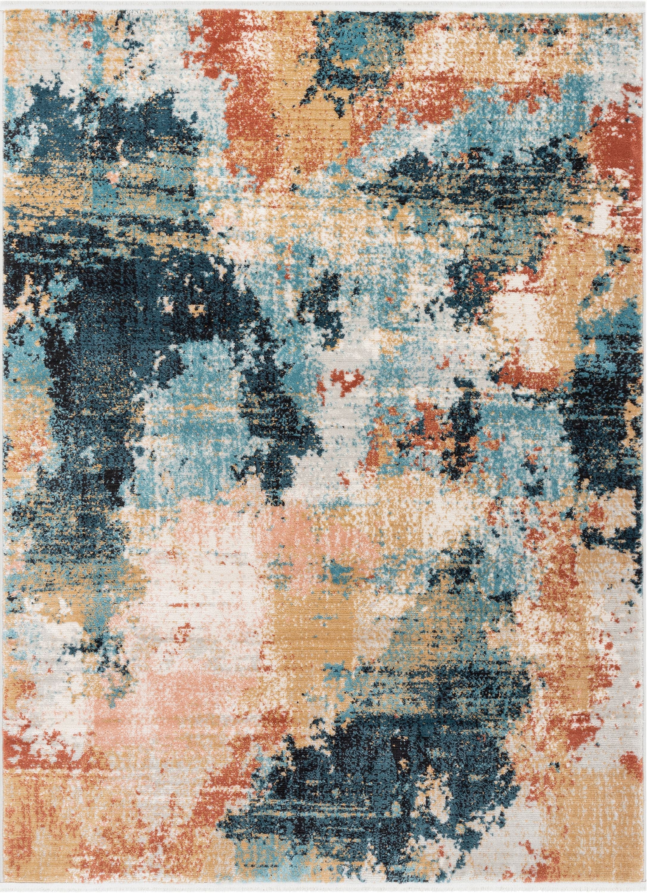 Vento Bohemian Modern Abstract Distressed Multi Teppich