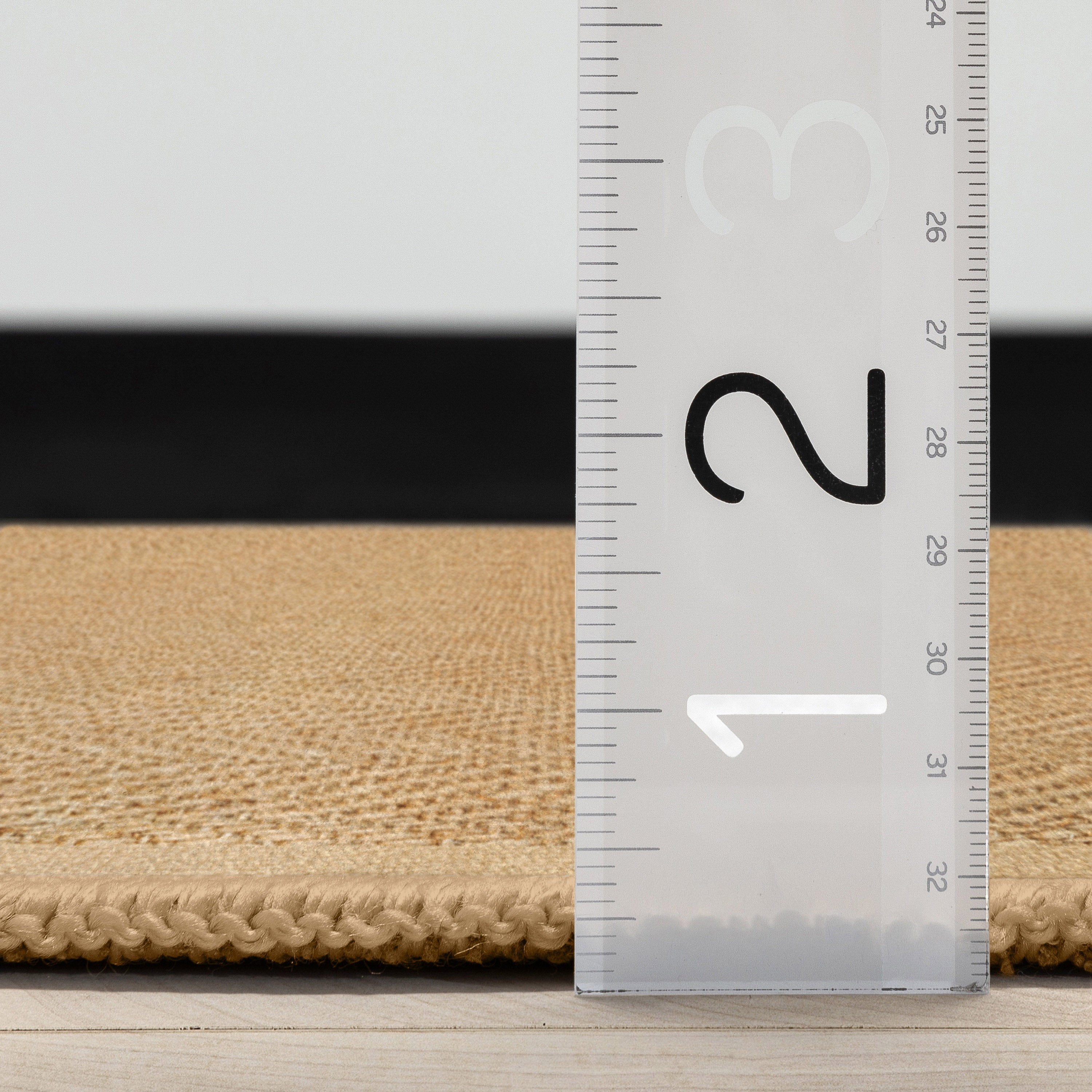 Well-Jute Boerboel Geometrischer Flachgewebe-Teppich mit Fischgr&auml;tenmuster in Beige
