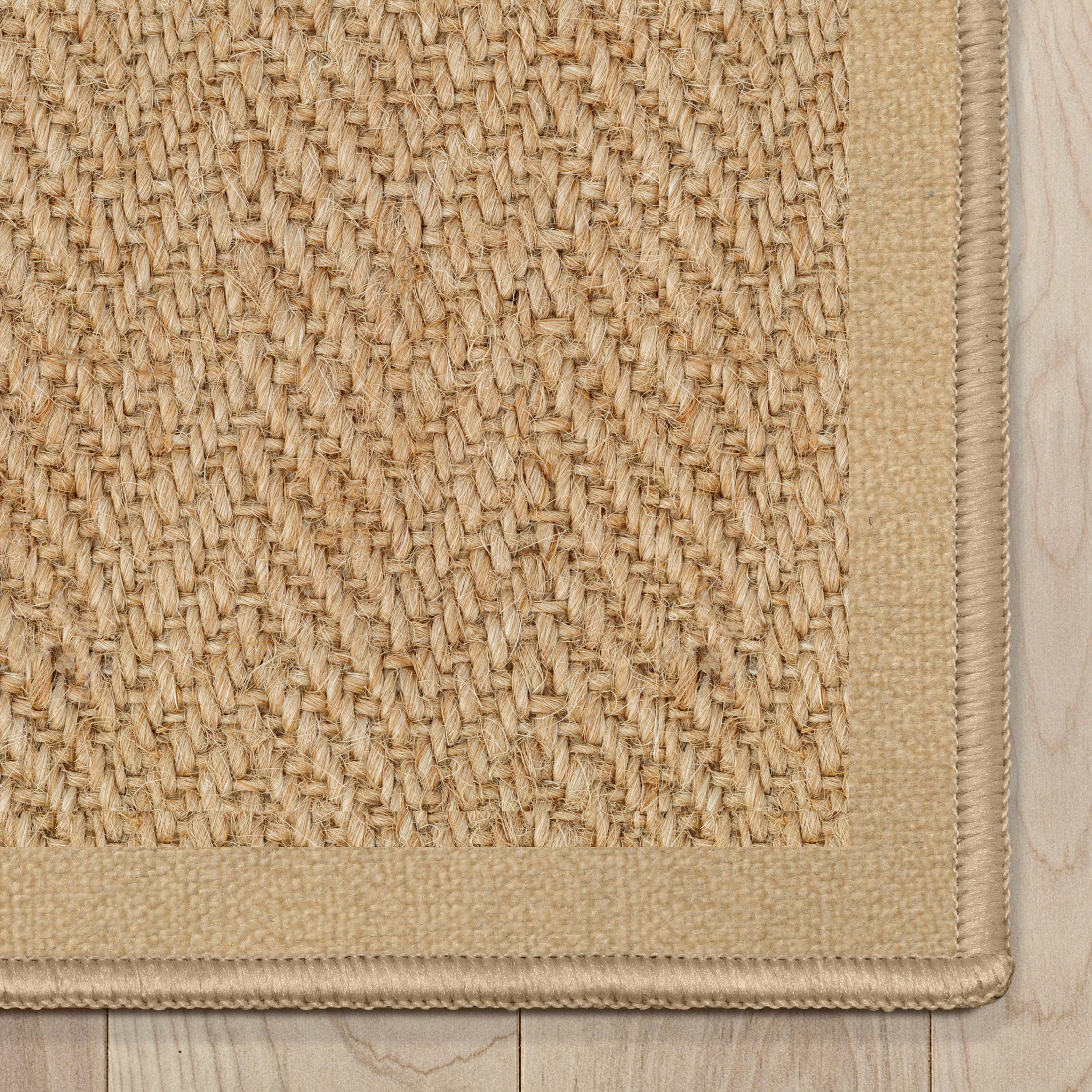 Well-Jute Boerboel Geometrischer Flachgewebe-Teppich mit Fischgr&auml;tenmuster in Beige