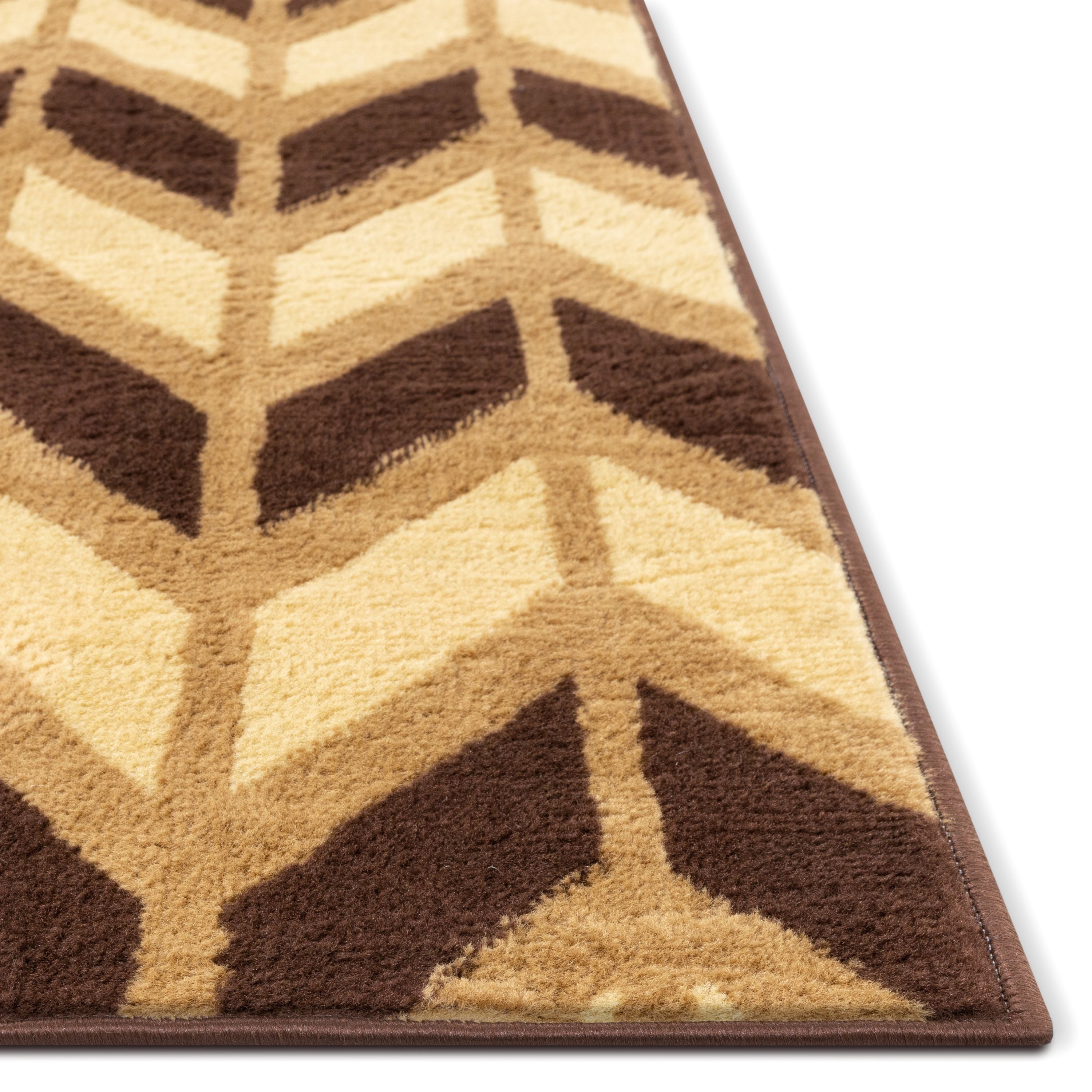 Bourban Chevron Gold Moderner Teppich