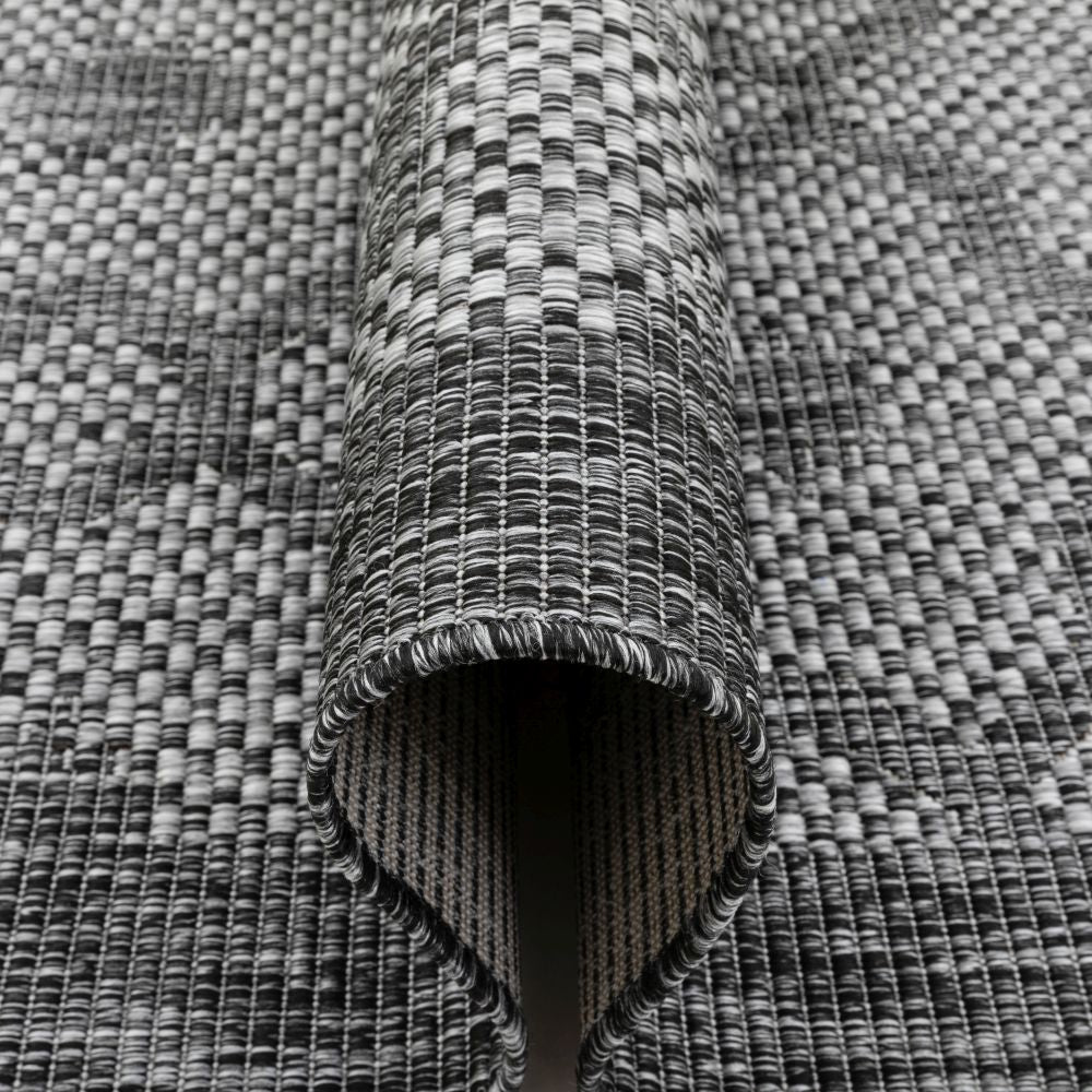 Sol Lattice Trellis Indoor Outdoor Grauer Flachgewebe-Teppich