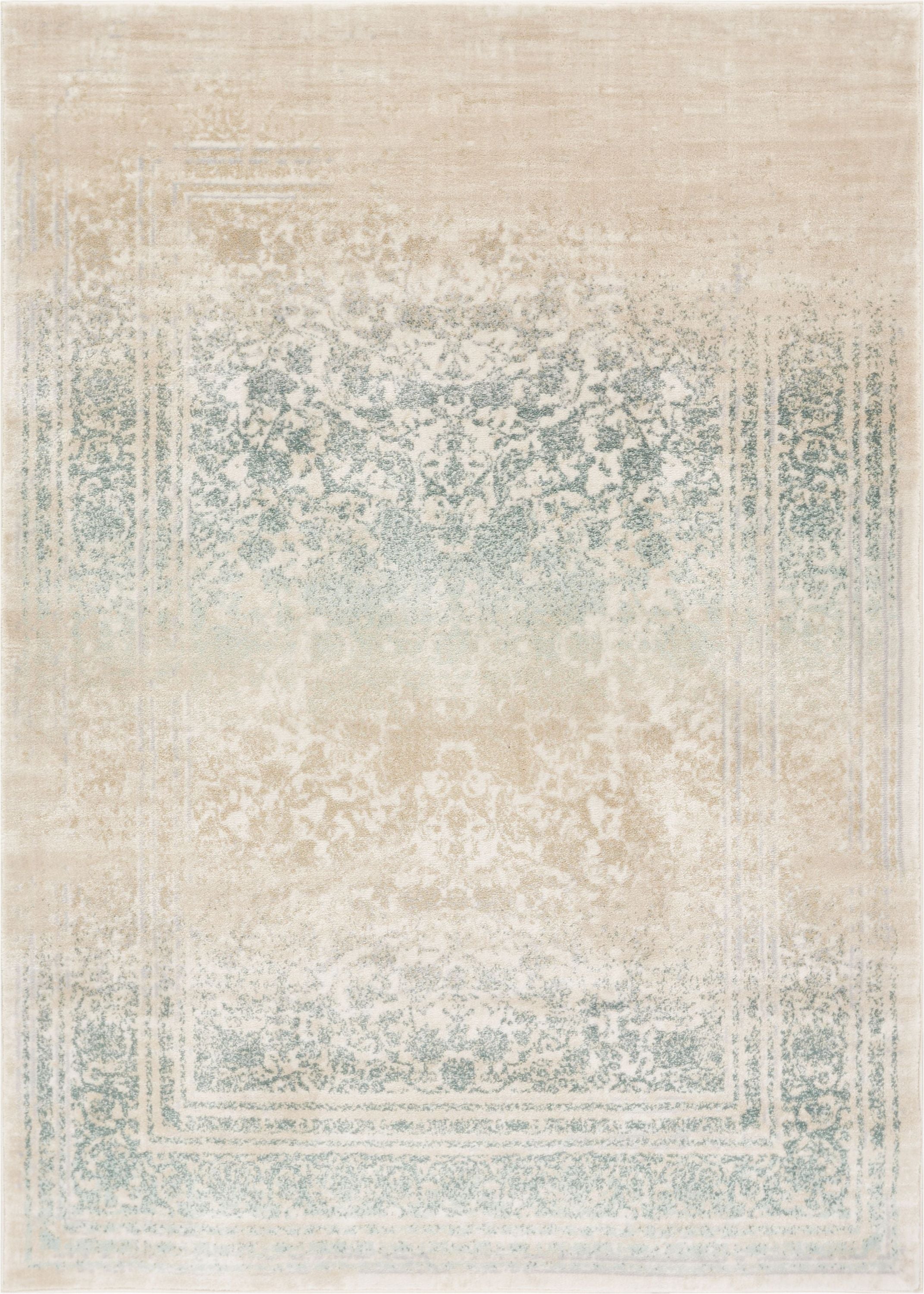 Moderner Vintage-Teppich in Melangeblau