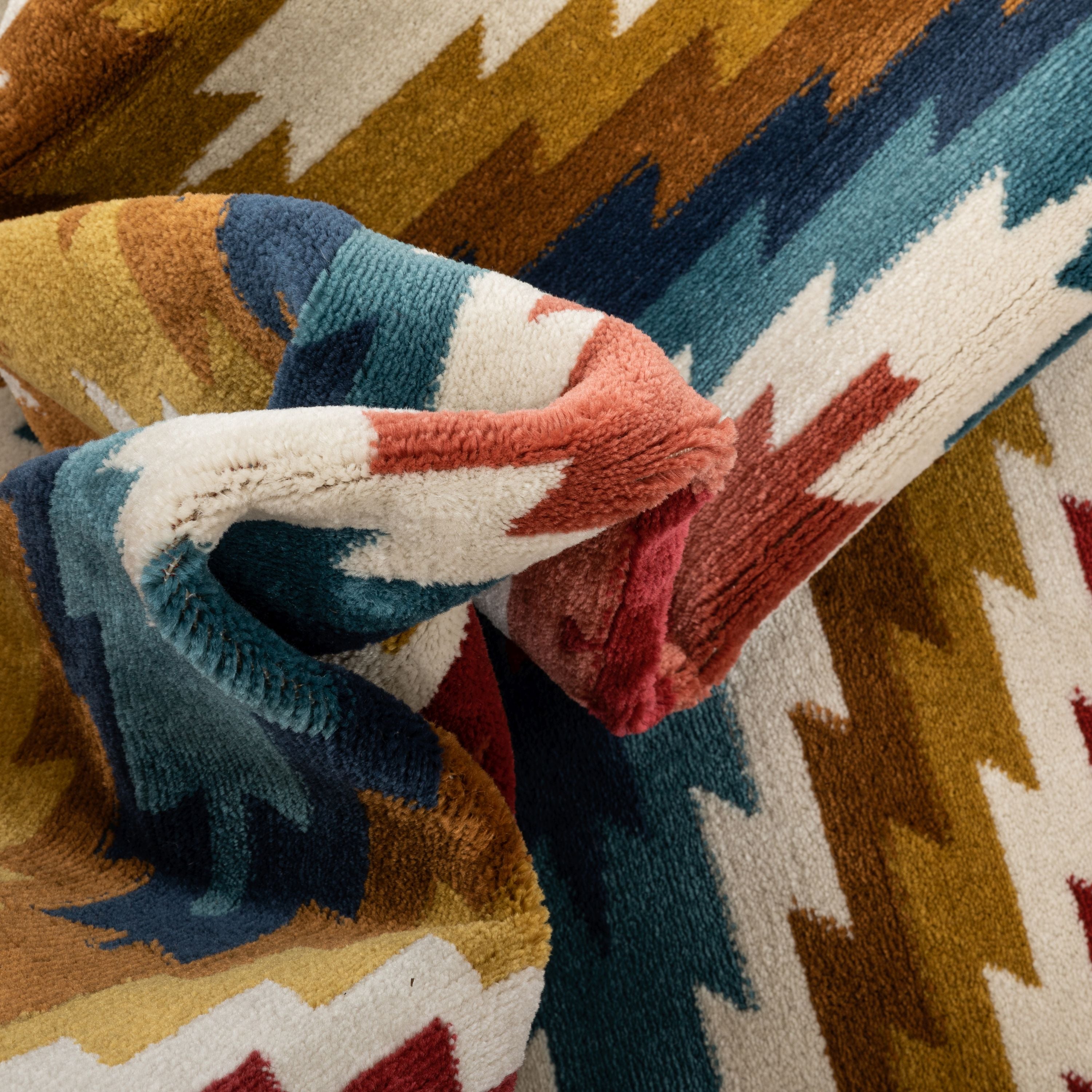 Mia Southwestern Tribal Azteken-Bohemian-Teppich in Blau