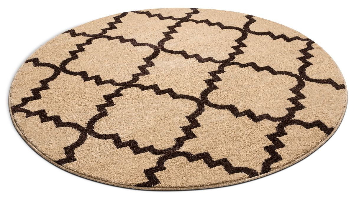 Lulu's Lattice Ivory Moderner 5'3" runder Teppich