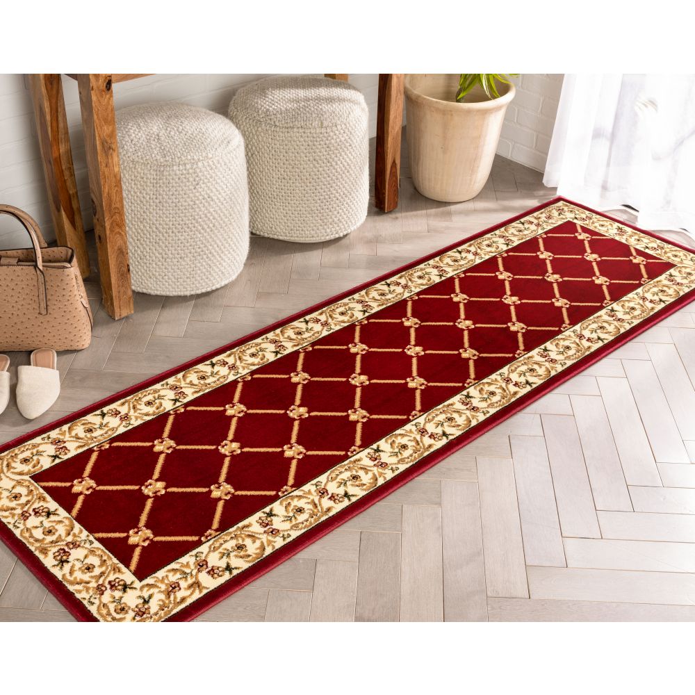 Fleur De Lis Roter formeller Teppich