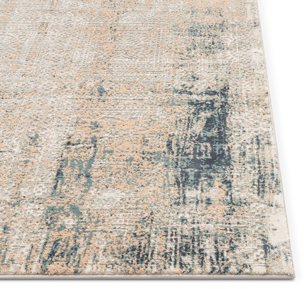 Marius Gold Vintage persischer Mosaik-Hoch-Tief-Teppich