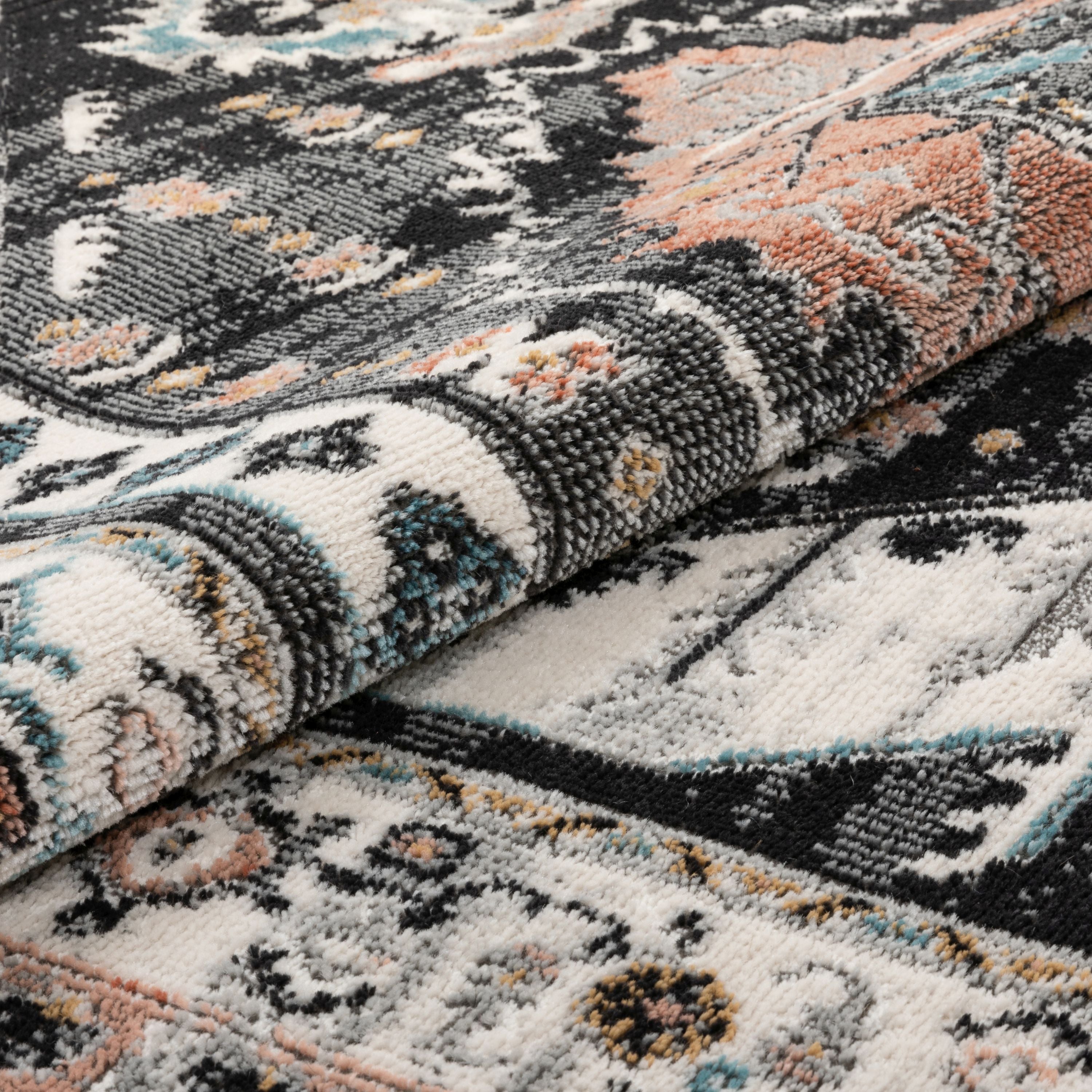 Julita Vintage Bohemian Aztec Tribal Schwarzer Teppich