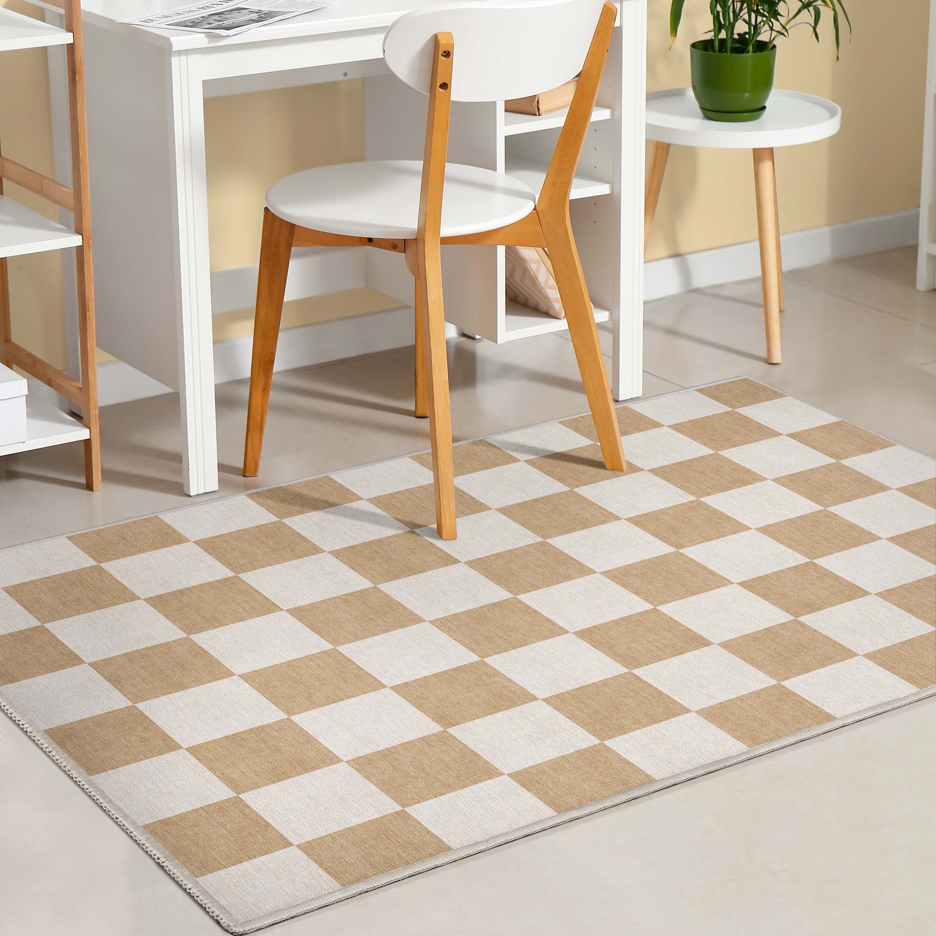 Quadratischer Flachgewebe-Teppich mit modernen geometrischen Boxen