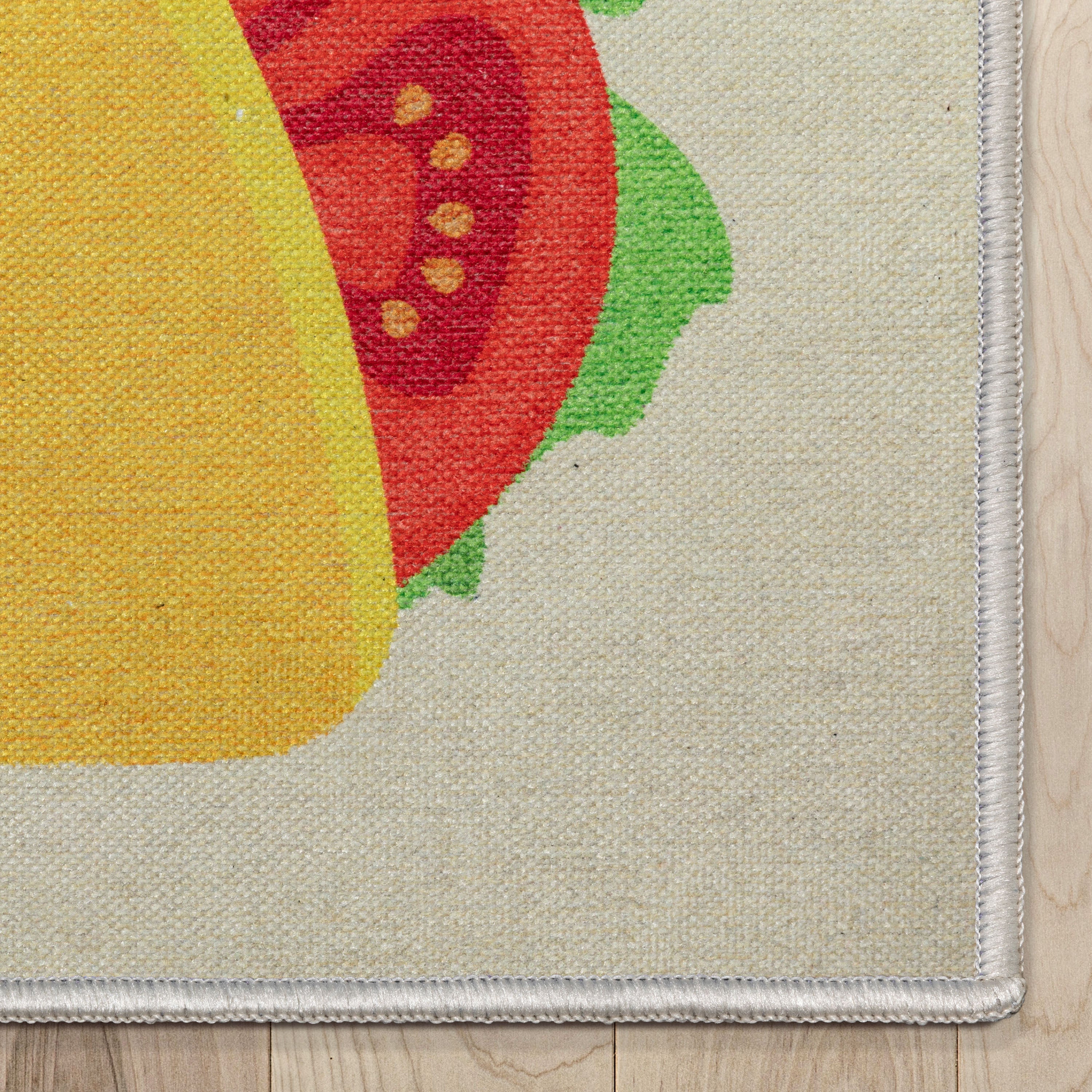 Double Taco Neuheit Flachgewebe-Teppich in Multi-Gelb