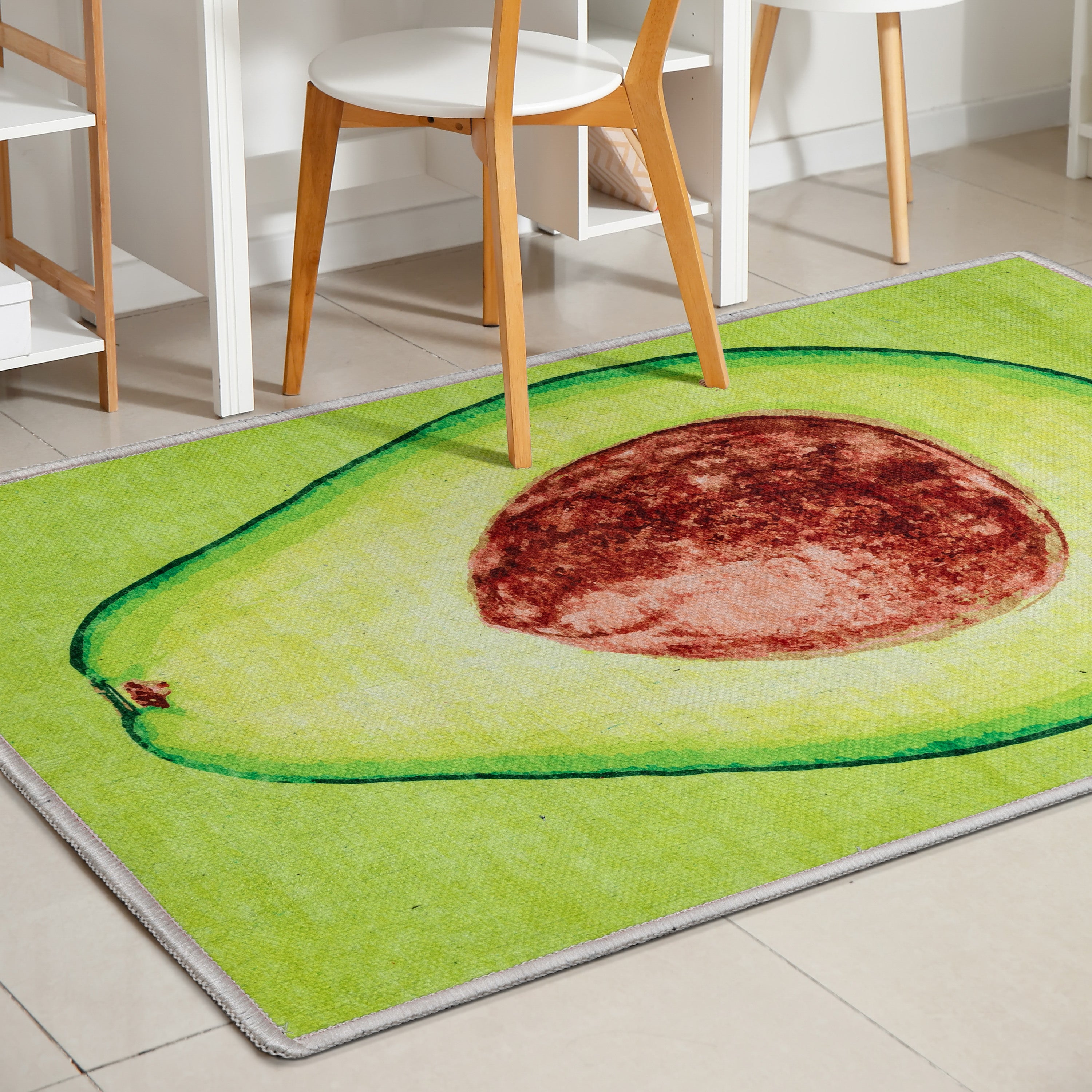 Avocado-Flachgewebe-Teppich in Gr&uuml;n