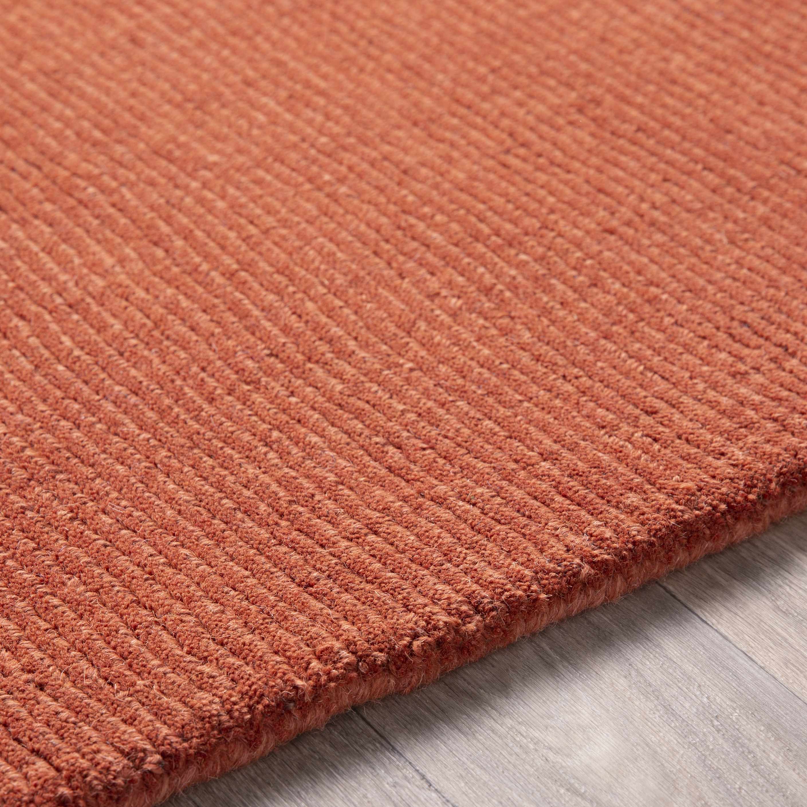 Teppich Brockton aus massiver Wolle in Orange