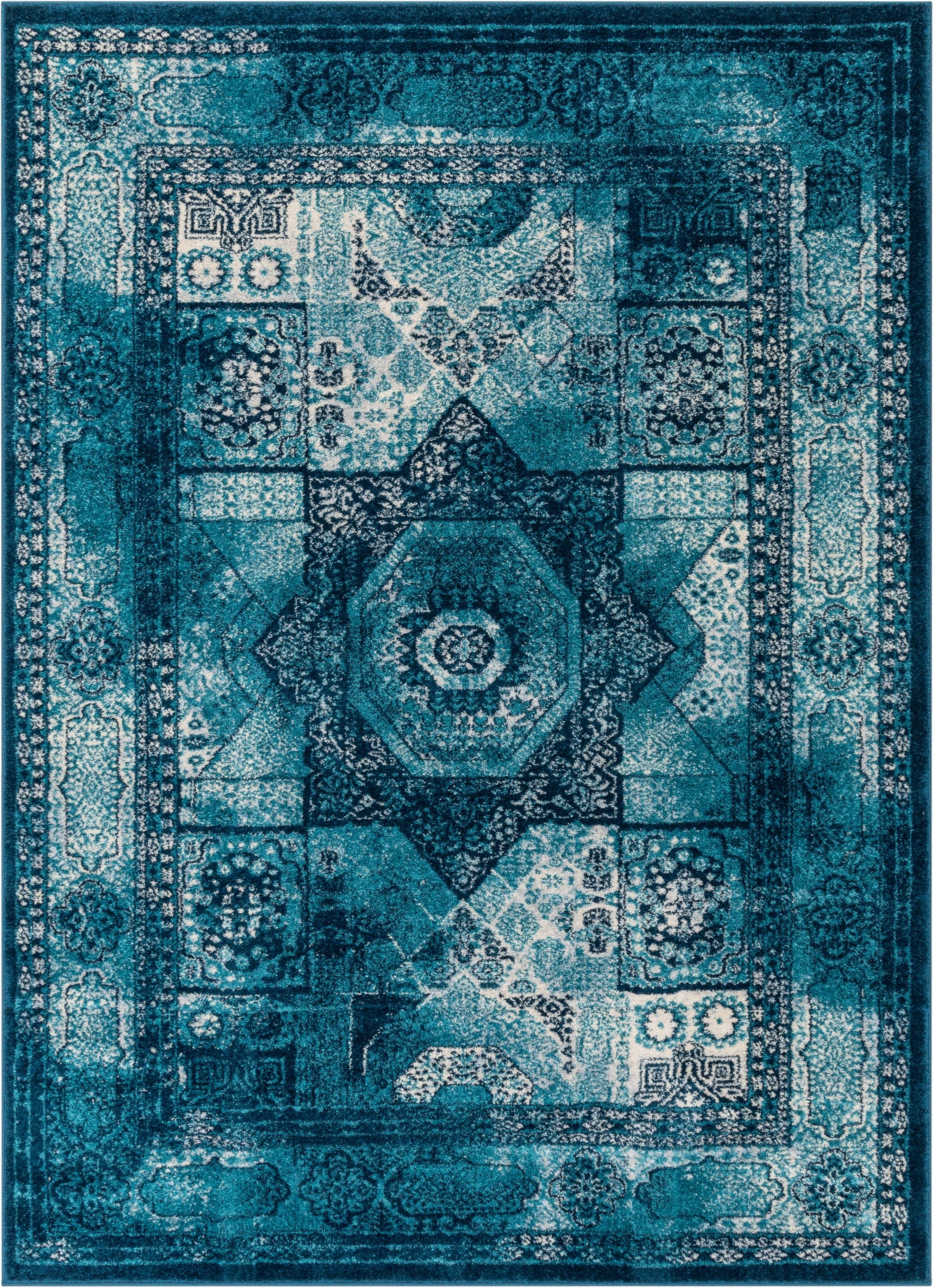 Blauer traditioneller Vintage-Teppich von Fiatto