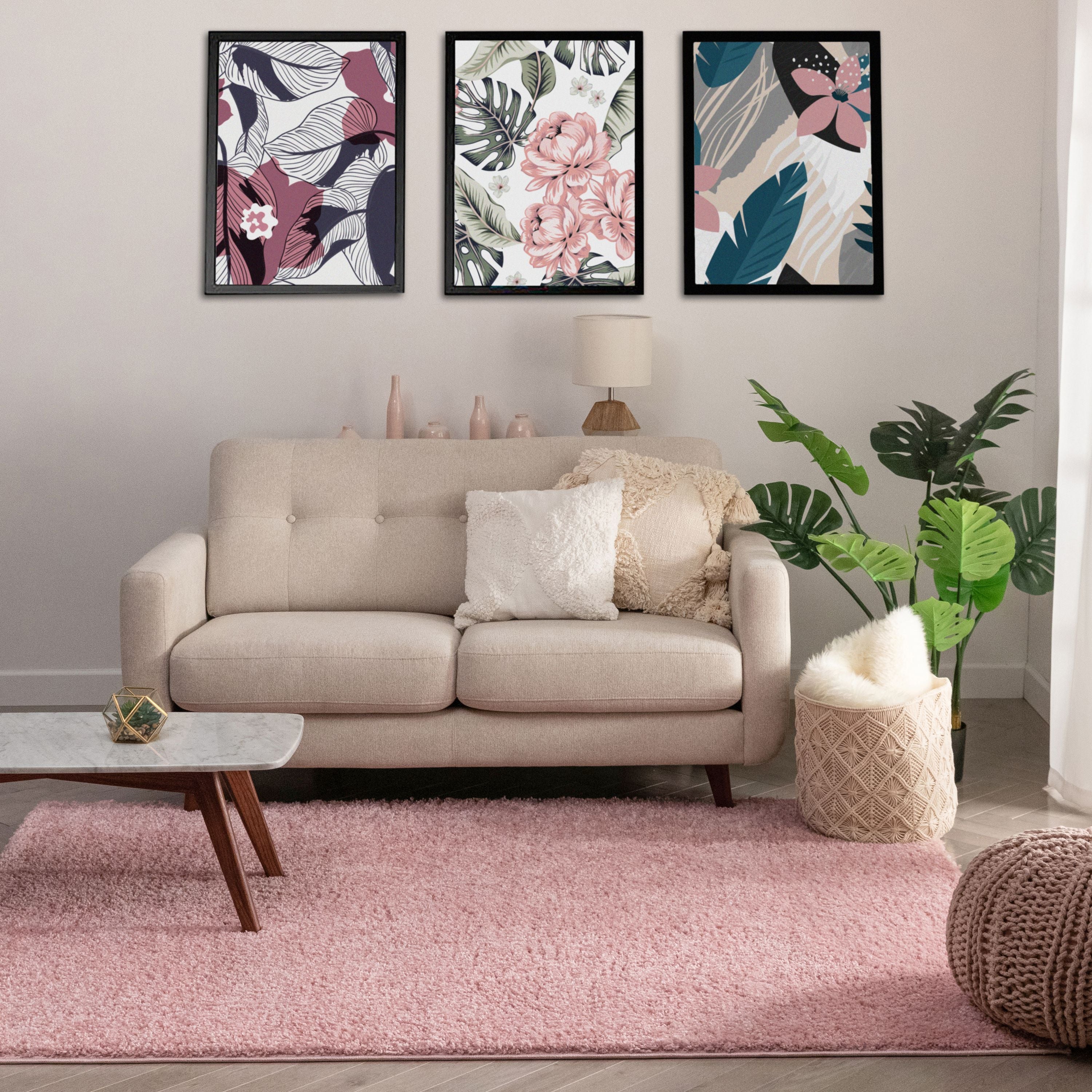 Shag-Teppich Piper in Solid Pink