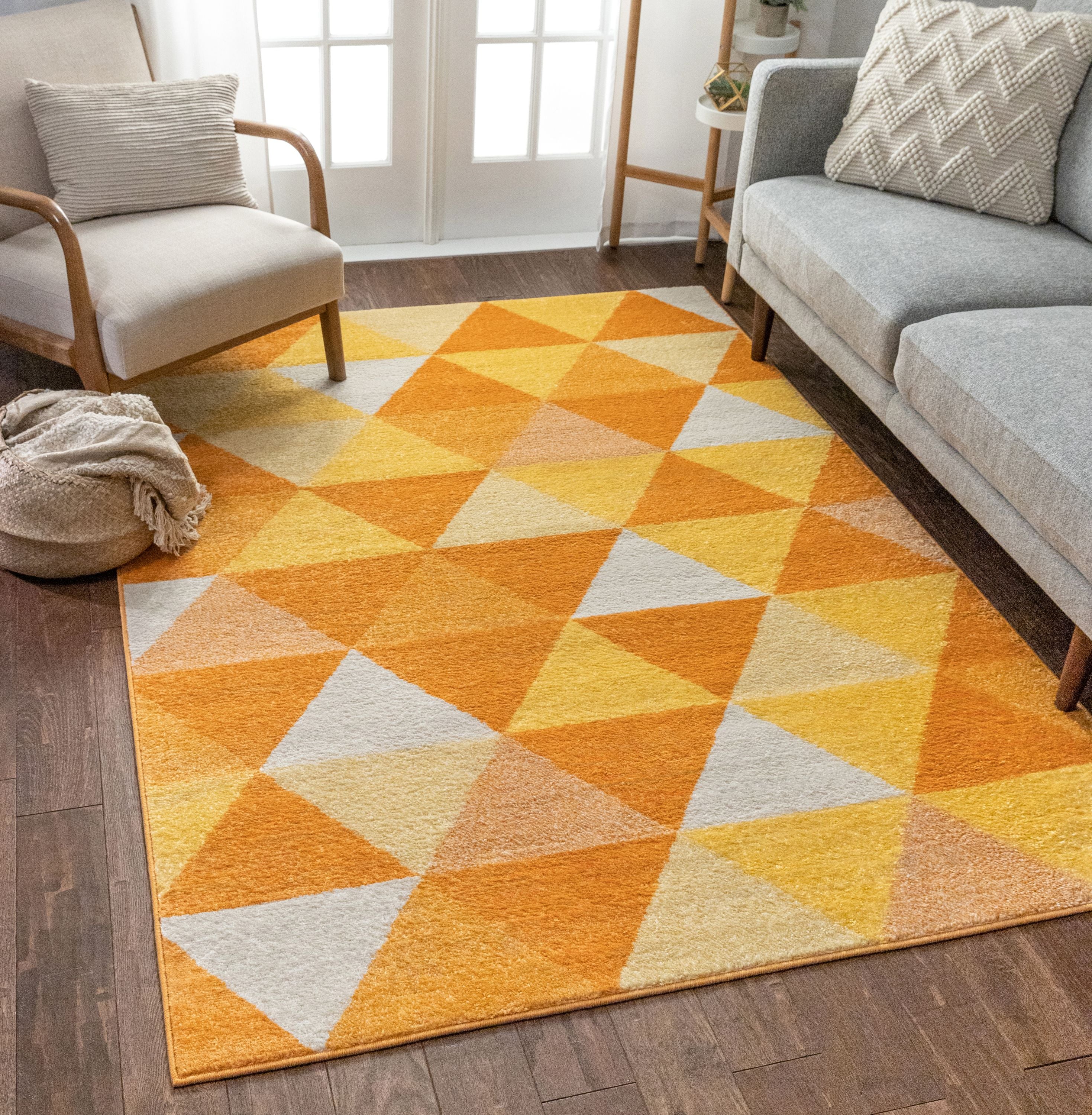 Alvin Orange Moderner geometrischer Teppich