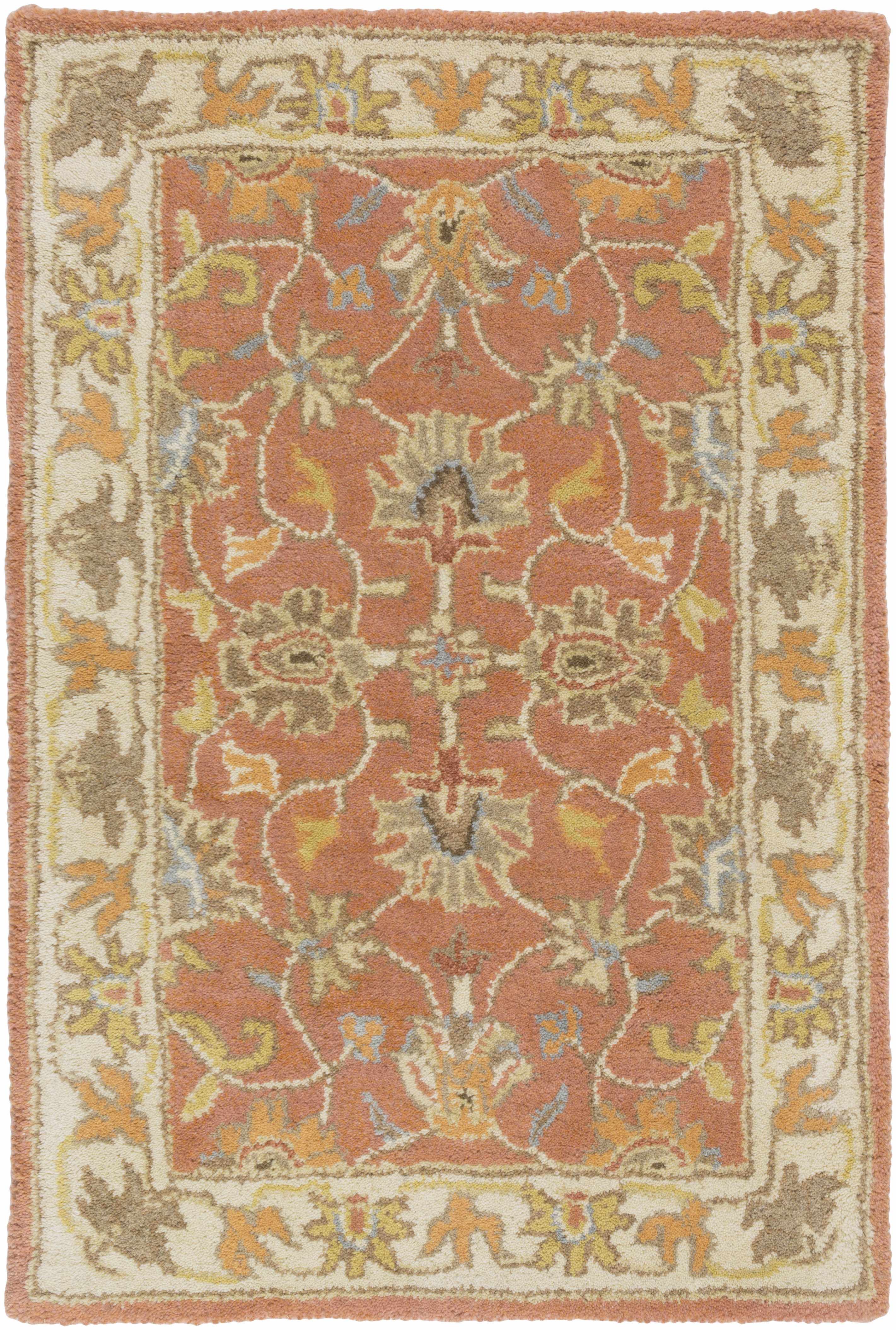 Cherryfield handgetufteter Wollteppich in gebranntem Orange 1124