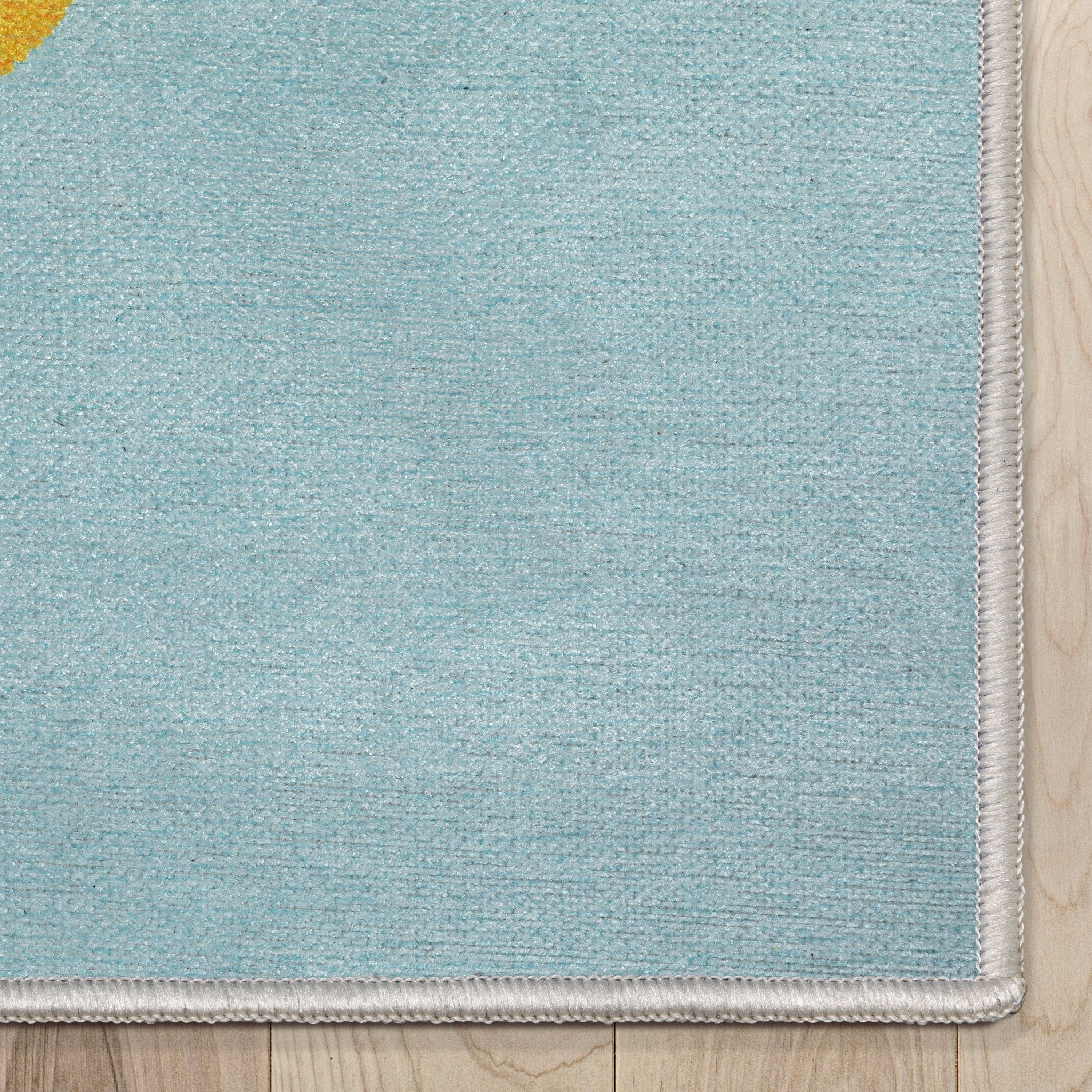 Double Taco Neuheit Flachgewebe-Teppich in Multi-Blau
