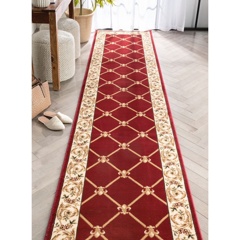 Fleur De Lis Roter formeller Teppich