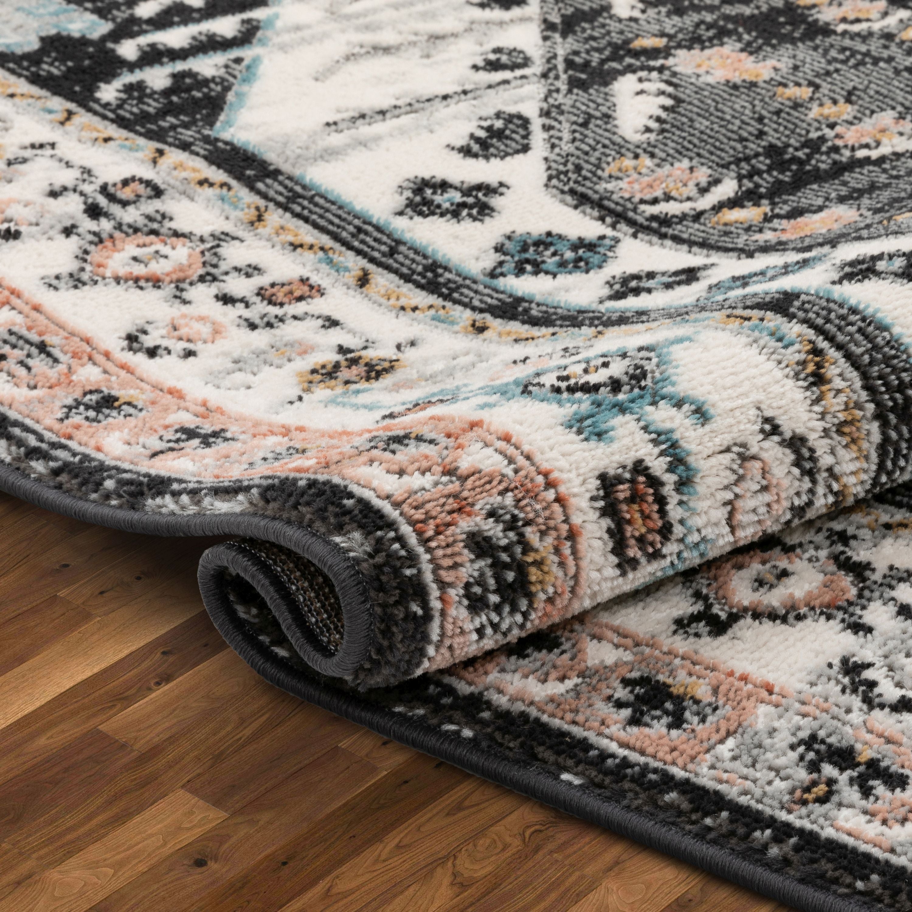 Julita Vintage Bohemian Aztec Tribal Schwarzer Teppich