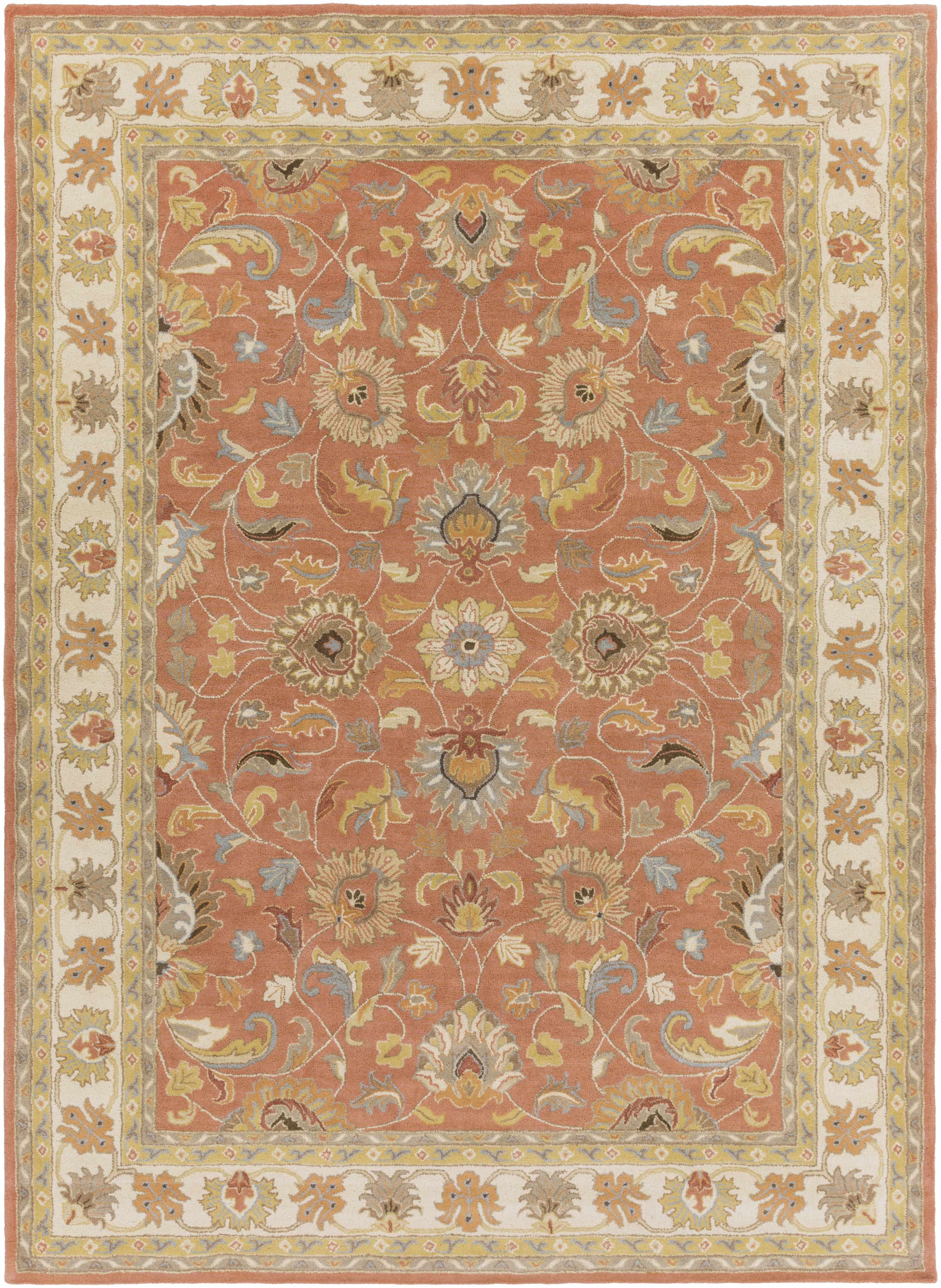 Cherryfield handgetufteter Wollteppich in gebranntem Orange 1124