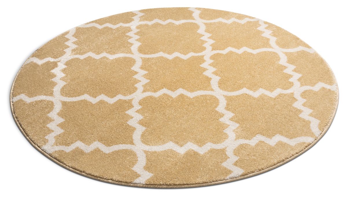 Lulu's Lattice Gold Moderner 5'3" runder Teppich