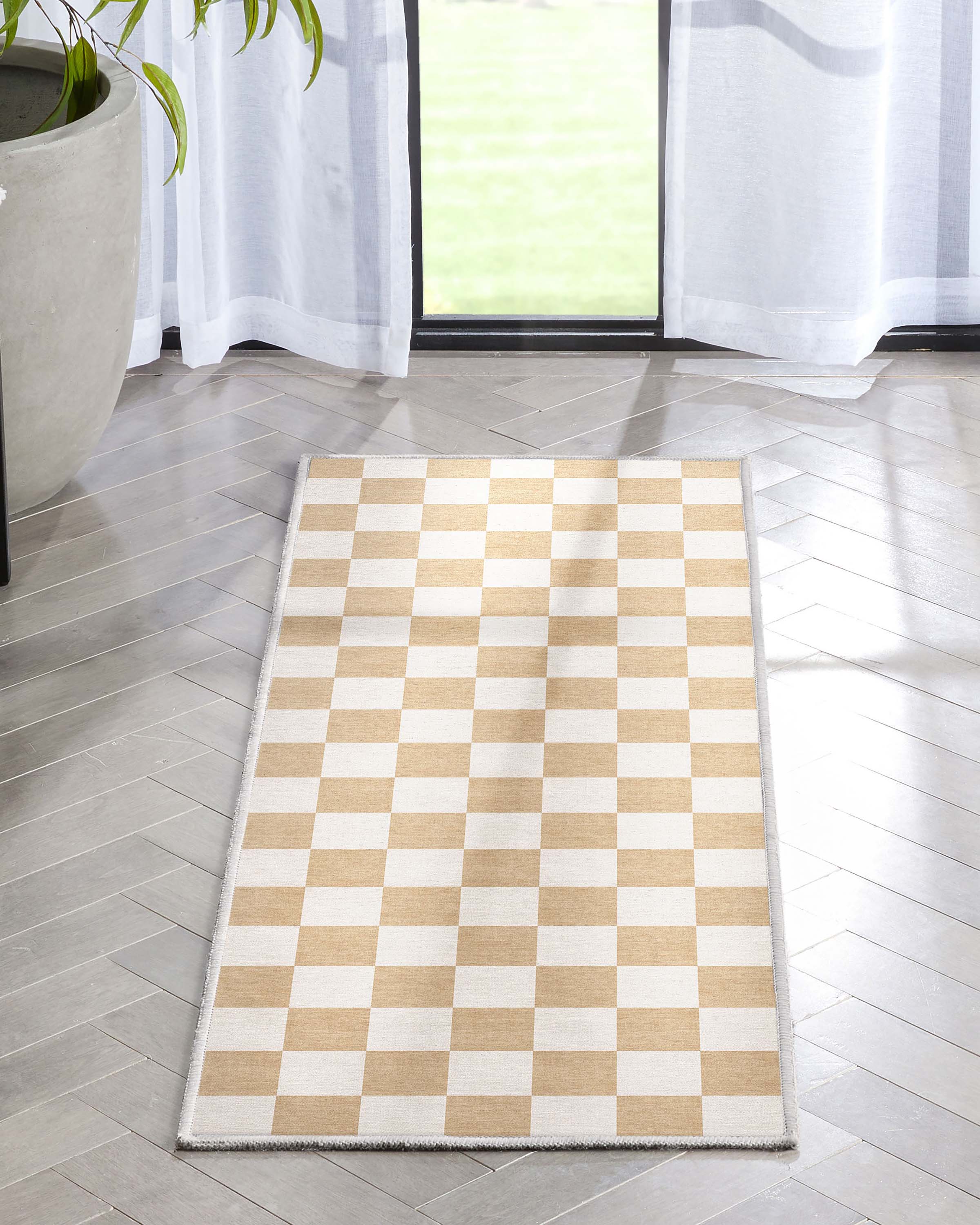 Quadratischer Flachgewebe-Teppich mit modernen geometrischen Boxen