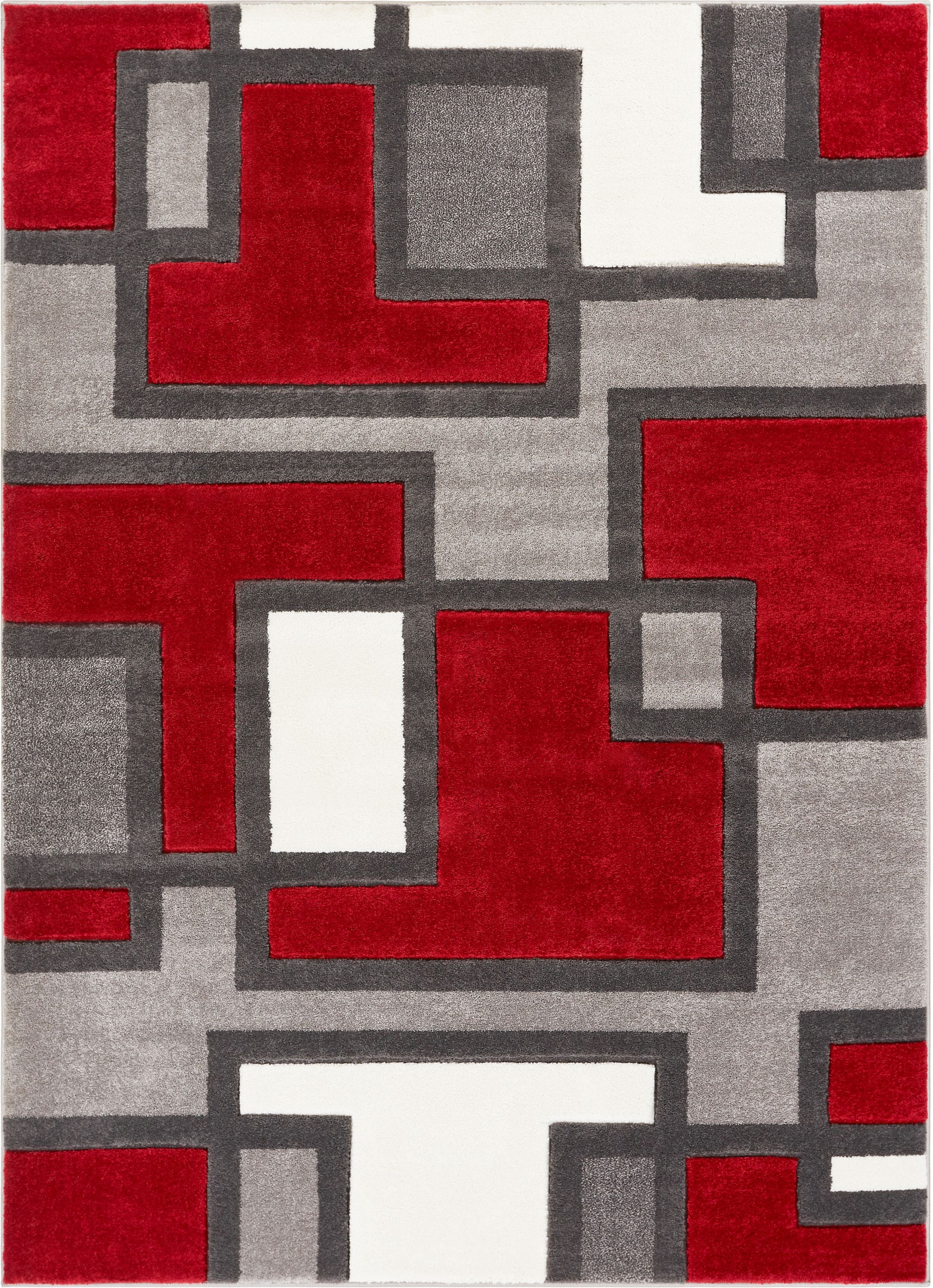 Roter moderner Teppich Imagination Squares